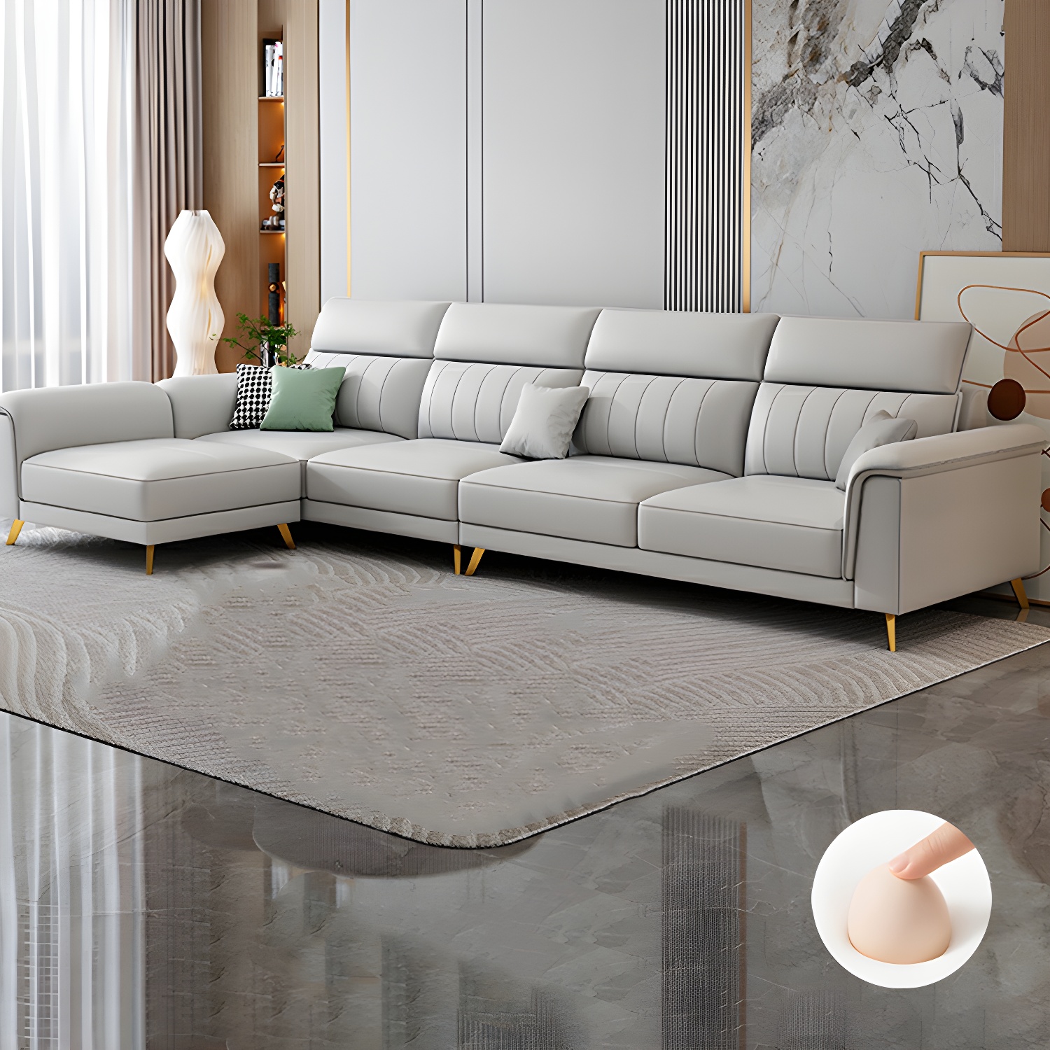 Modern Flared-Arm Sectional | Ormau - image 6