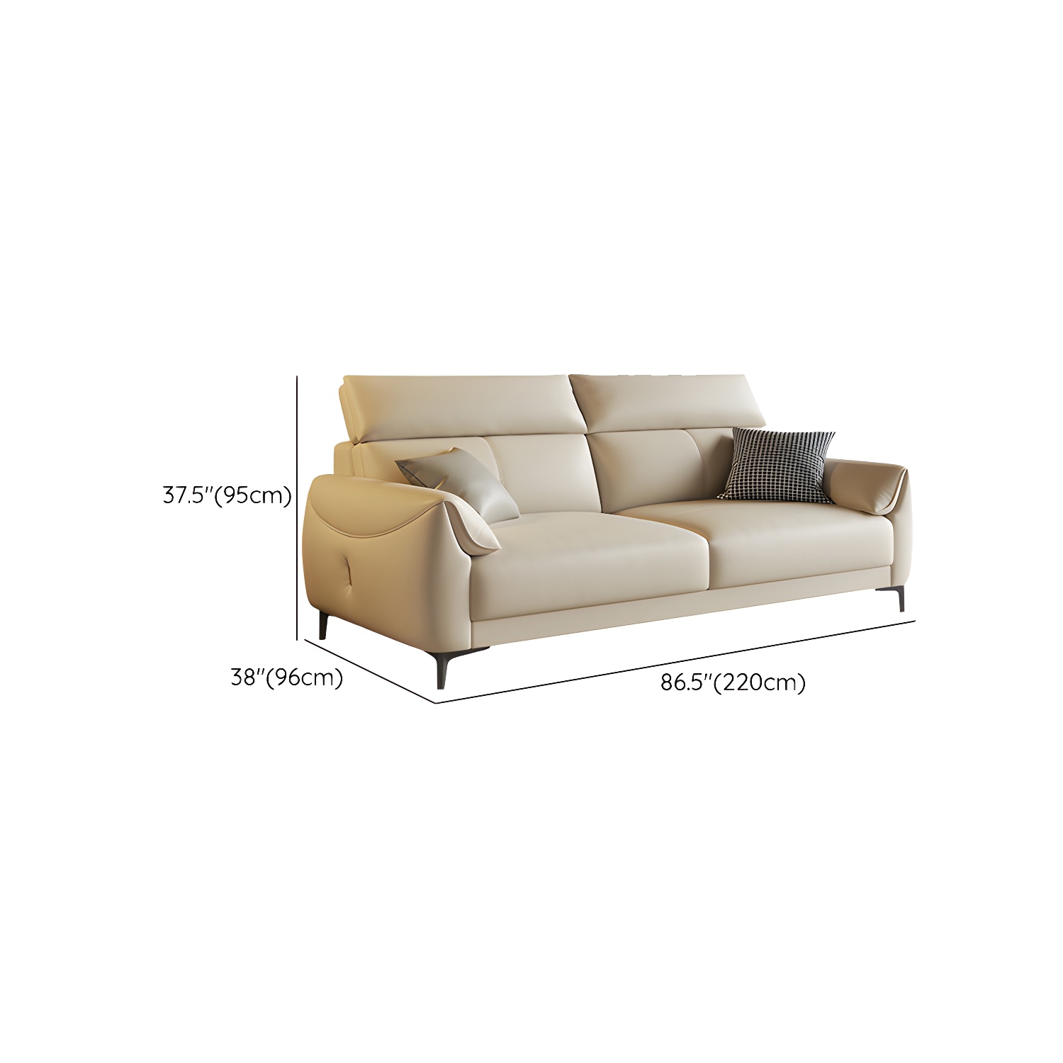 Modern Leather Sectional Sofa | Ormau - image 11