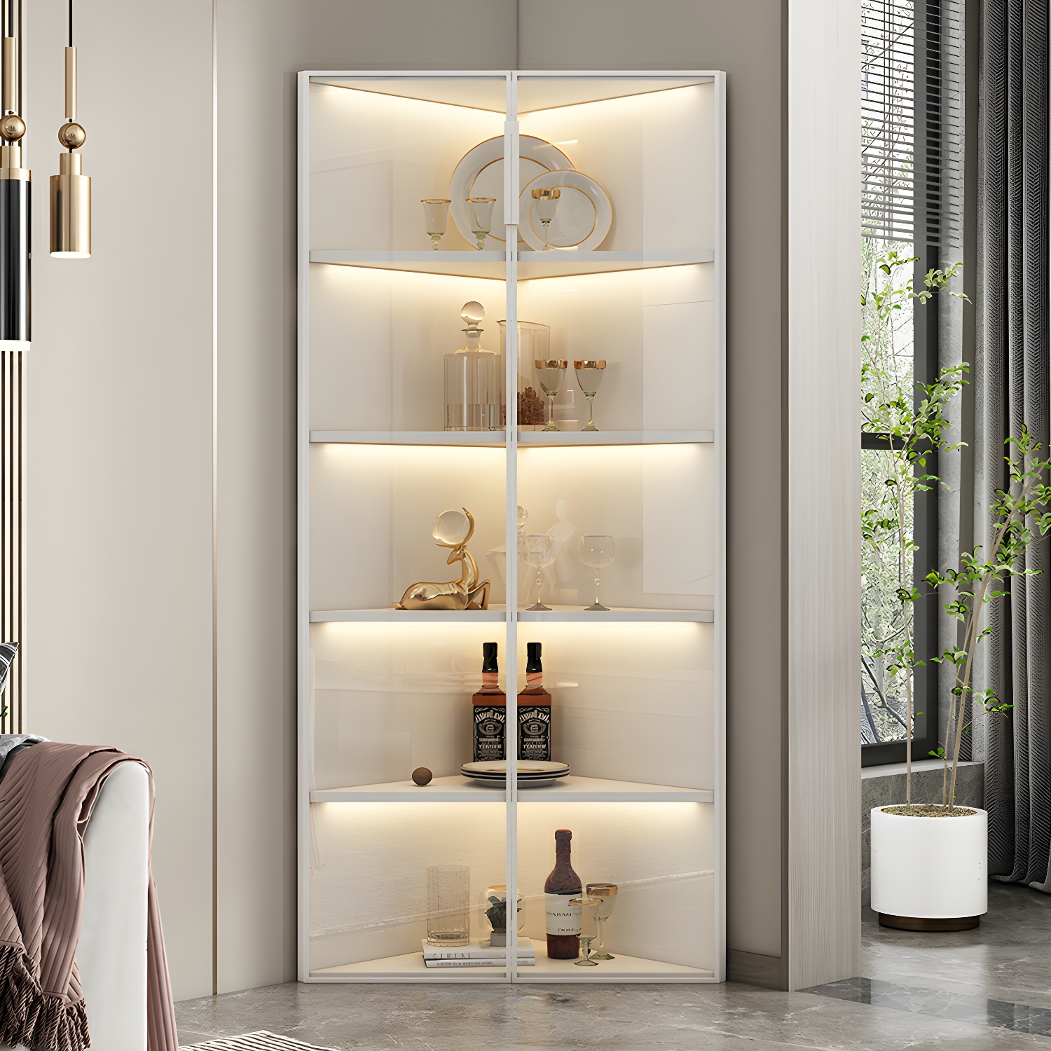 Glass Paned Corner Cabinet | Ormau - image 4