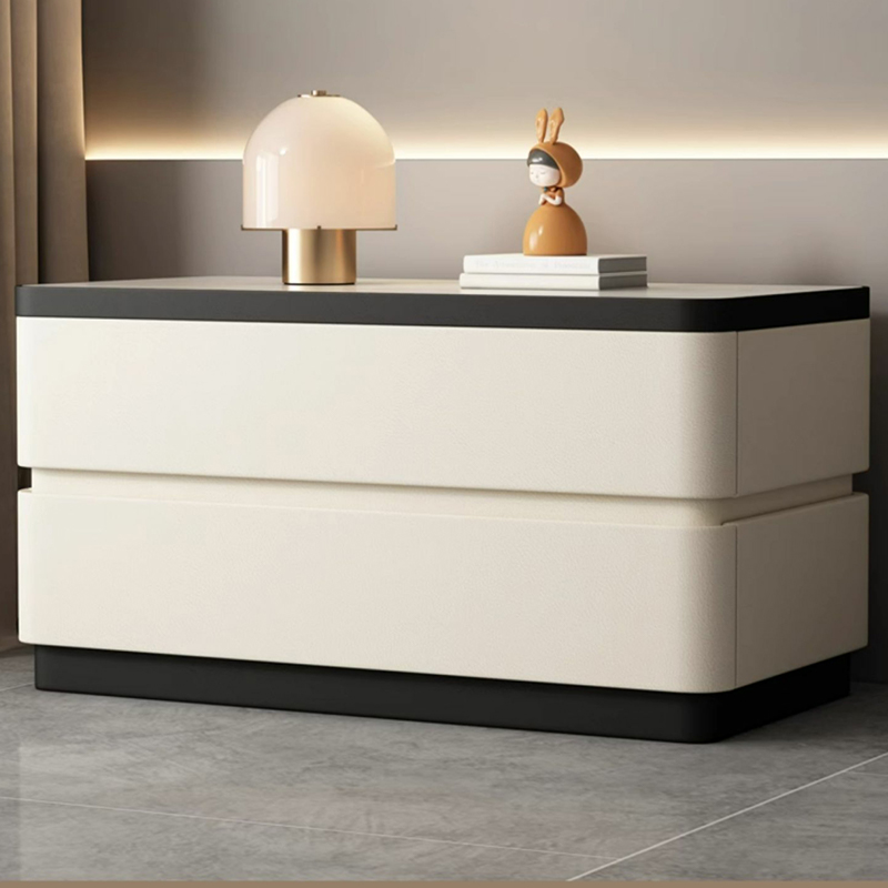 Modern Stone & Leather Nightstand | Ormau - image 13
