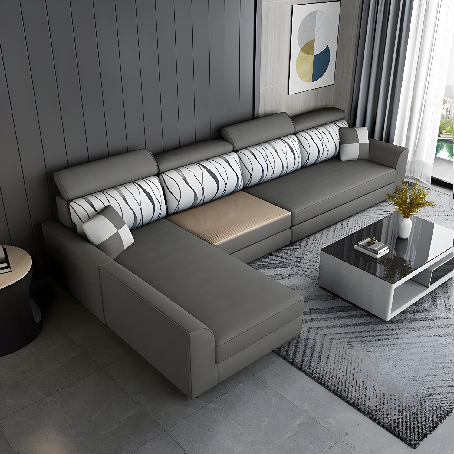 Modern L-Shape Sectional Sofa | Ormau - image 1