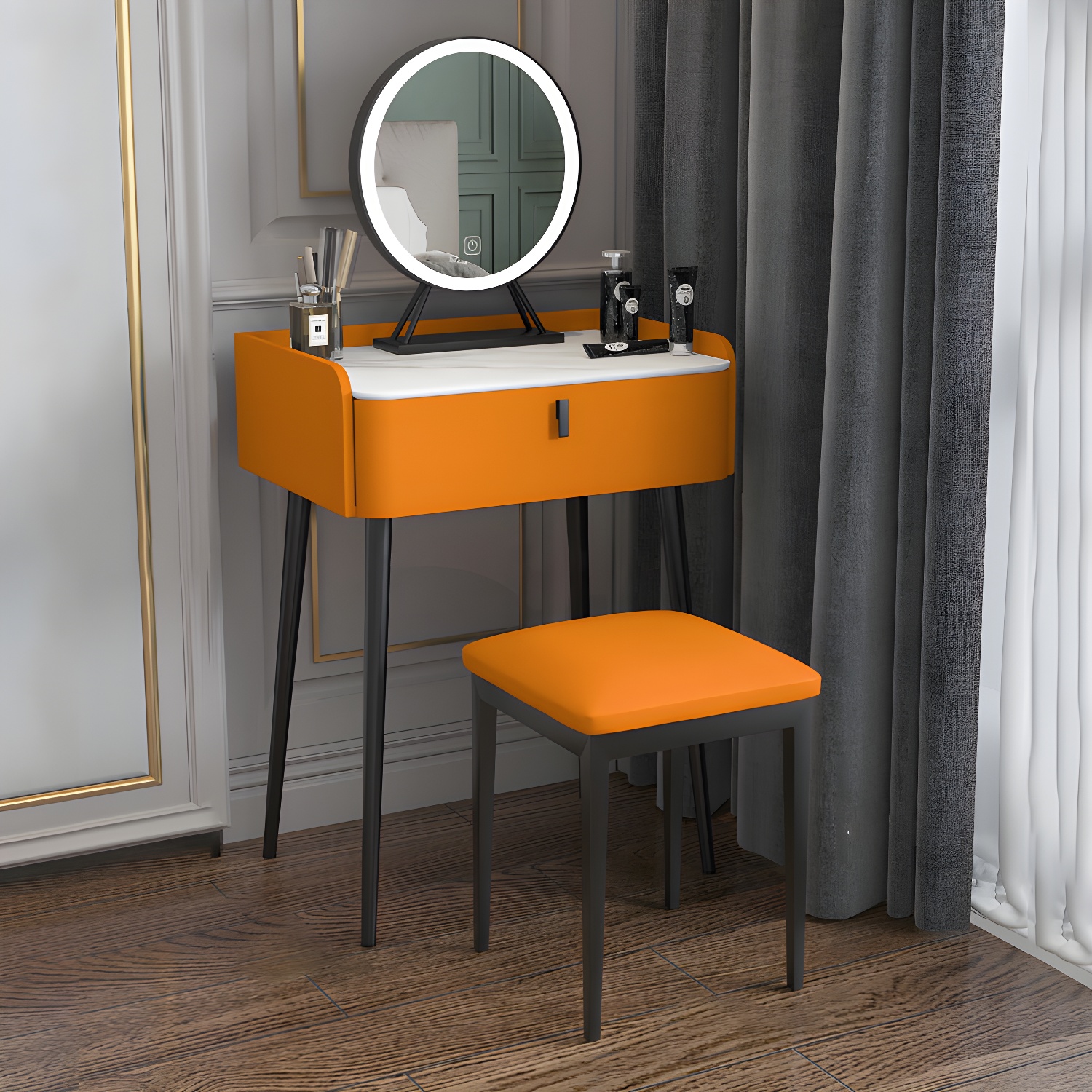 Contemporary Vanity Table with Lighted Mirror | Ormau - image 5