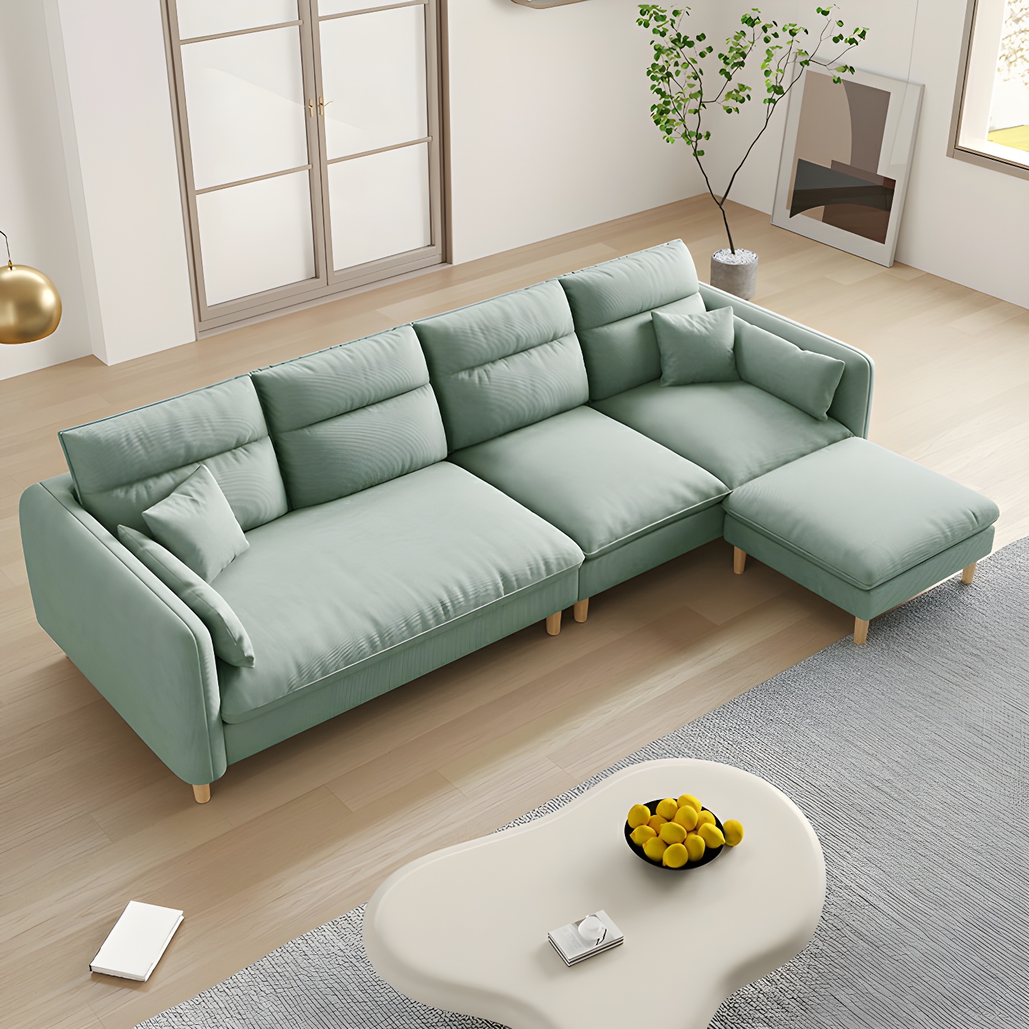 Modern Sectional Sofa Set with Ottoman | Ormau - image 3