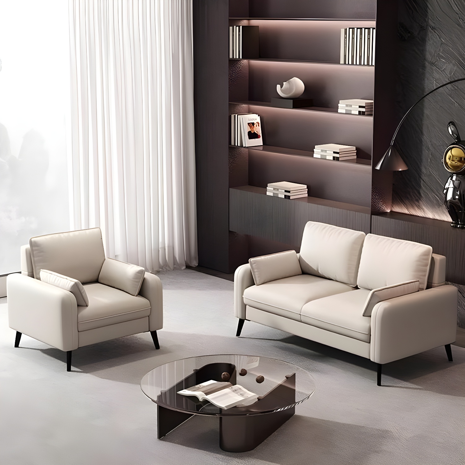 Modern Sofa with Bolster Pillows | Ormau - image 10