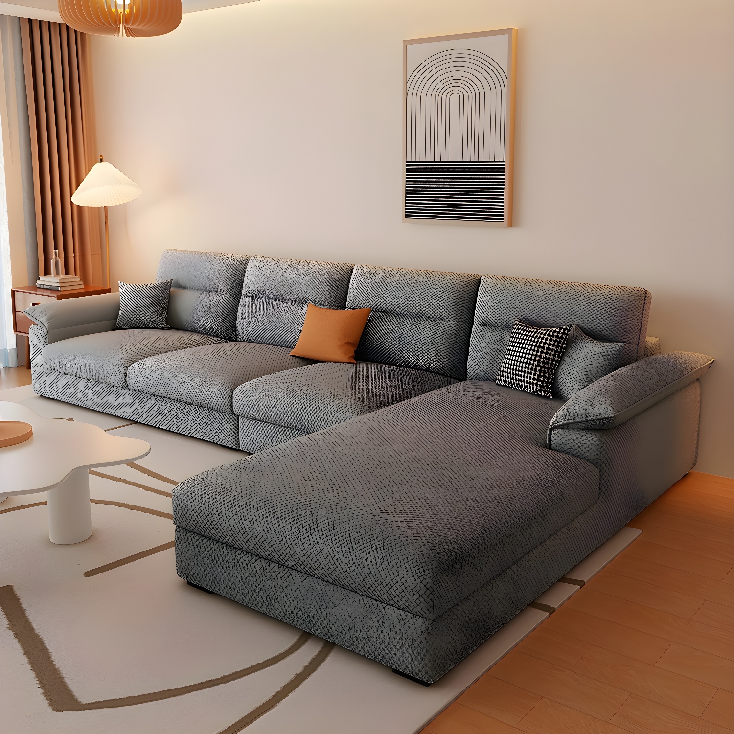 Modern L-Shaped Sectional Sofa | Ormau - image 19