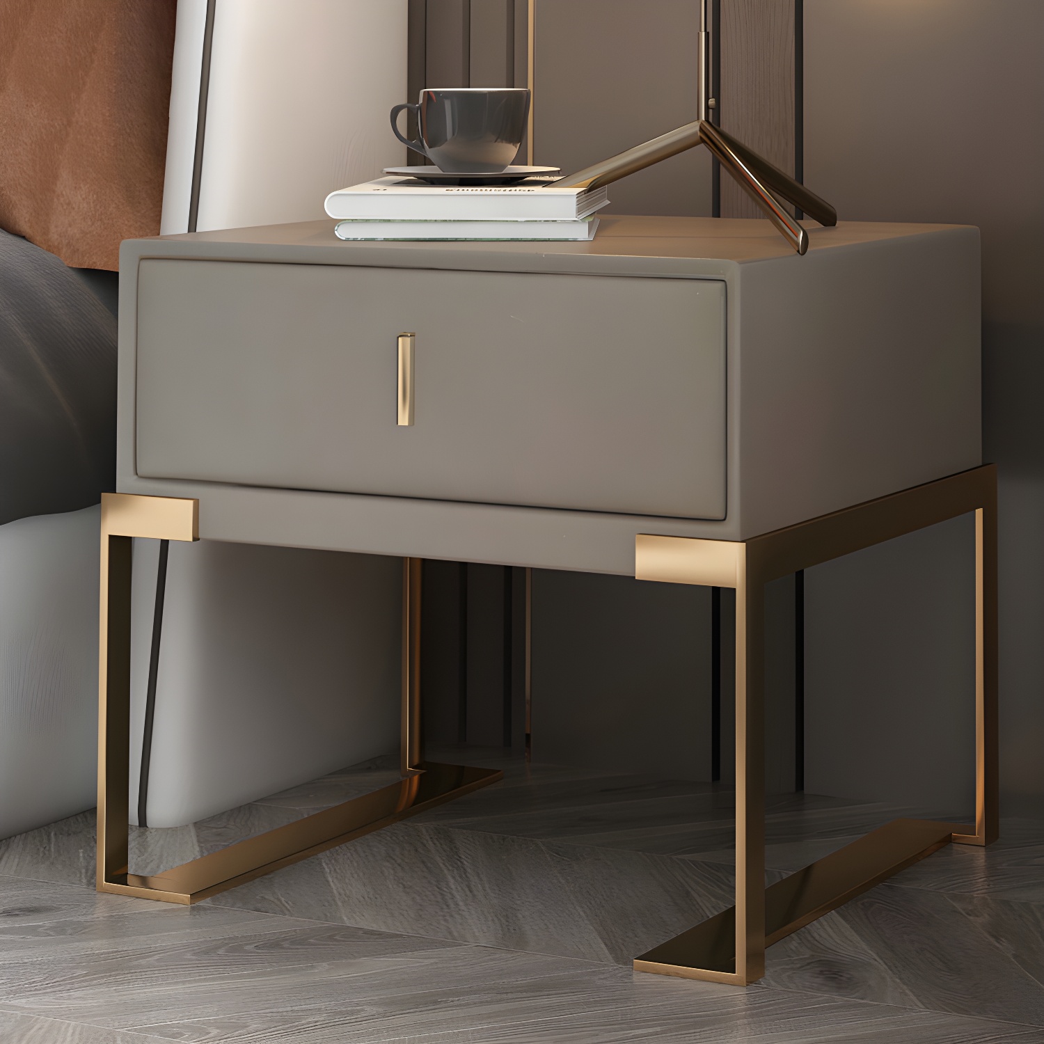 Faux Leather Nightstand | Ormau - image 11