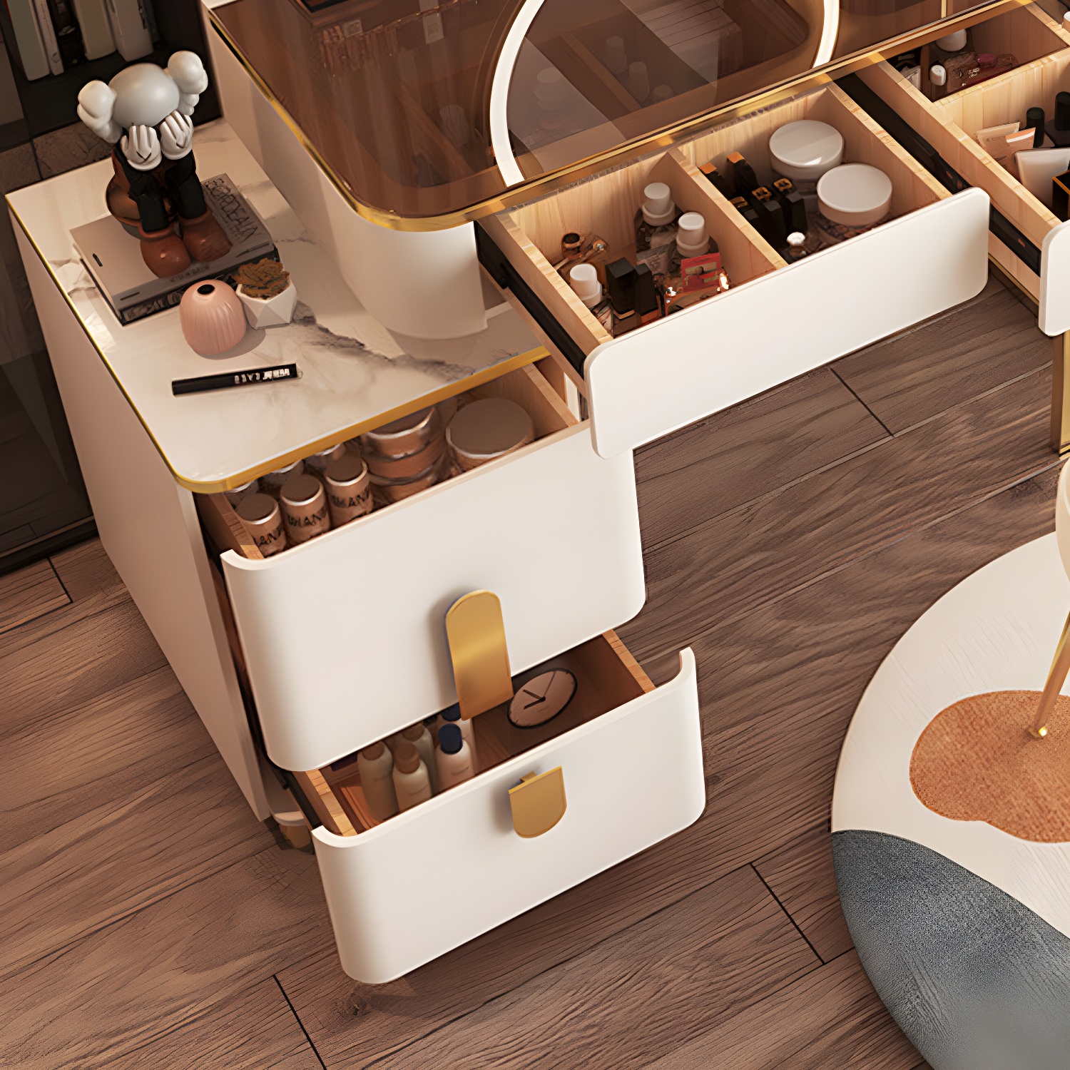 Glam Glass-Top Vanity | Ormau - image 9