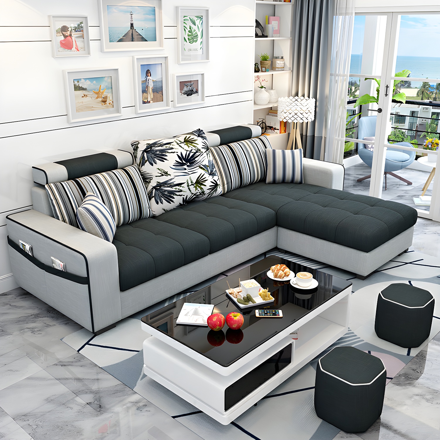 Modern Sectional Sofa with Ottoman | Ormau - image 12