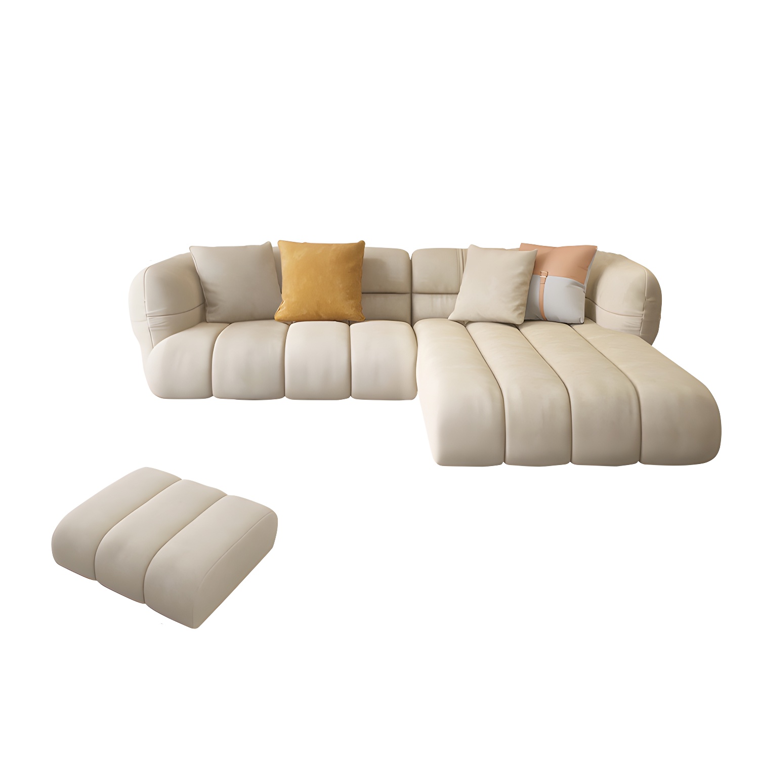 Beige L-Shape Sectional Sofa with Storage | Ormau - image 25