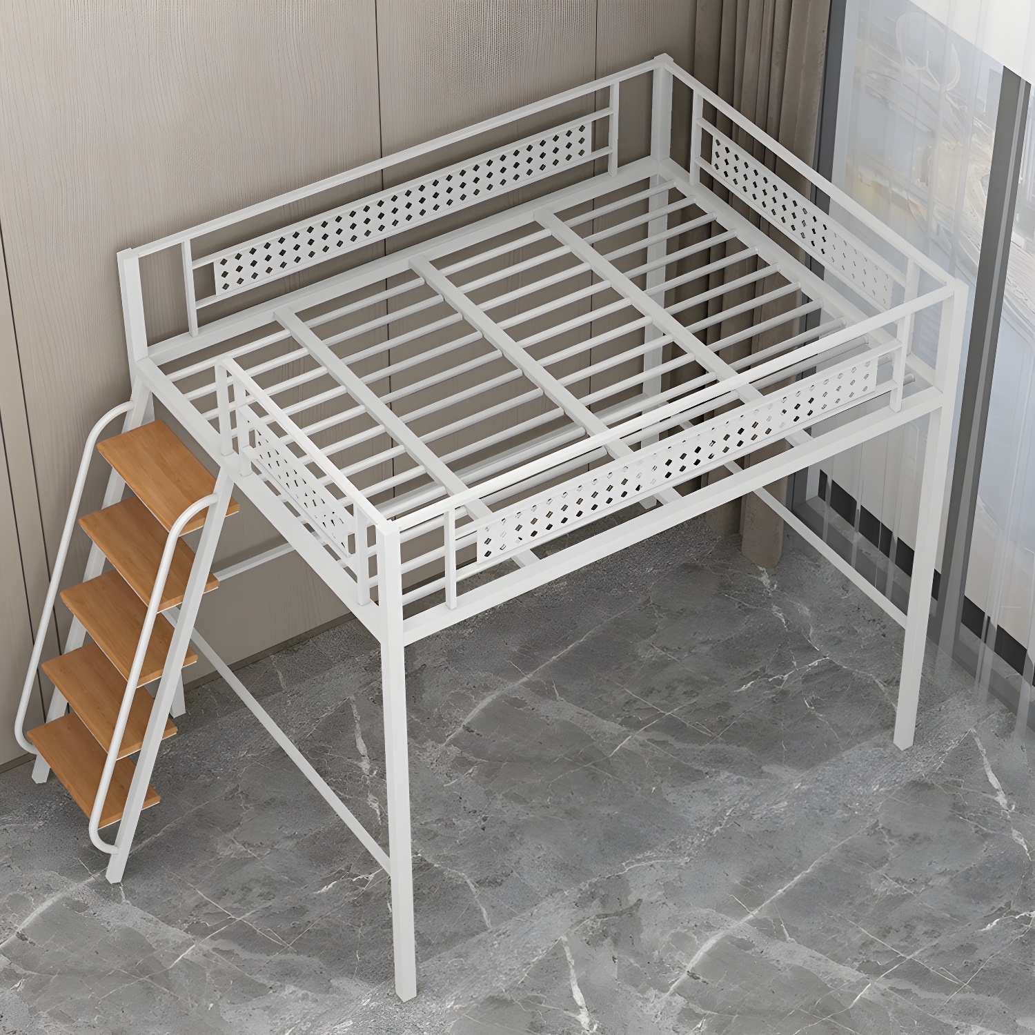 Chic Metal Frame Bed with Headboard | Ormau - image 2