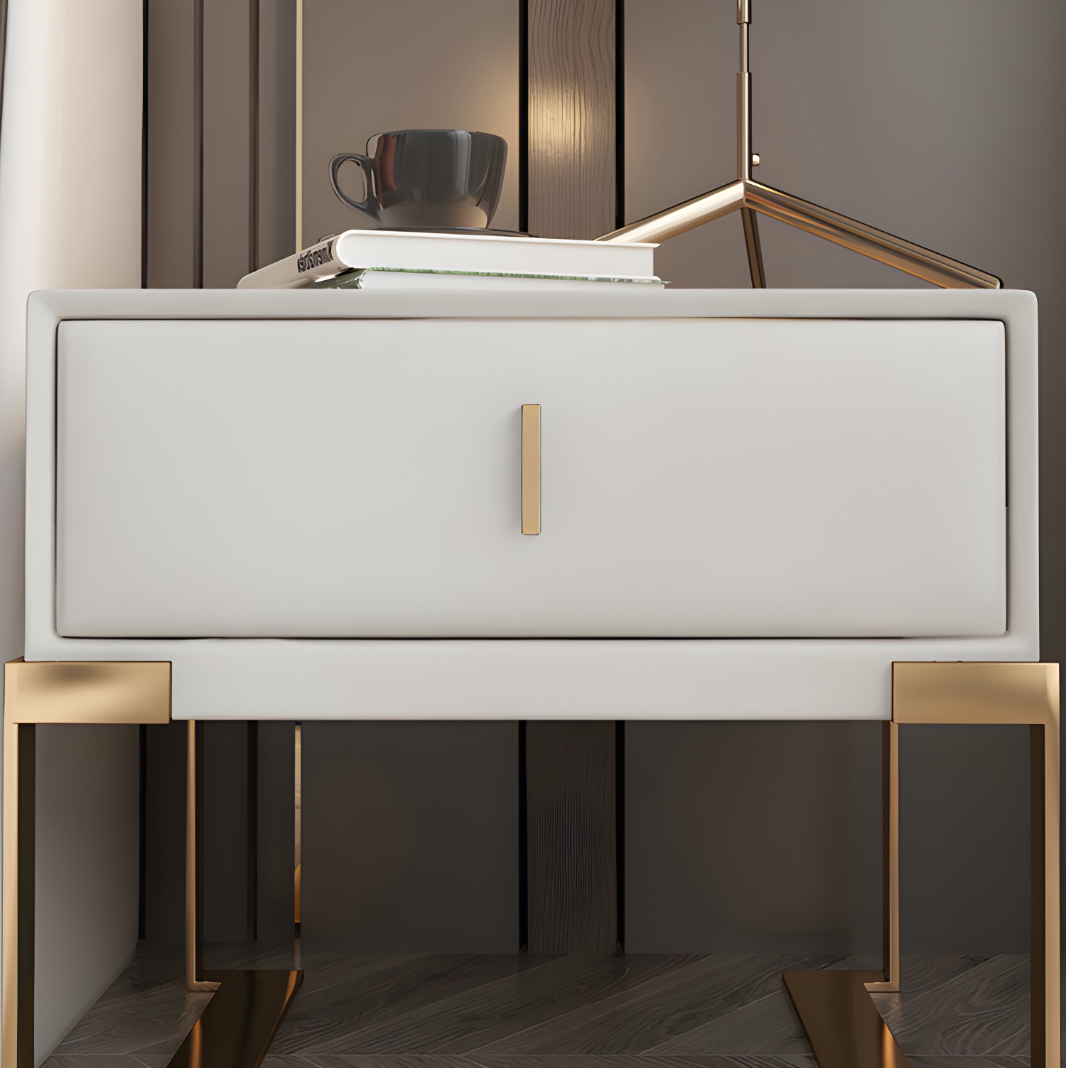 Faux Leather Nightstand | Ormau - image 28