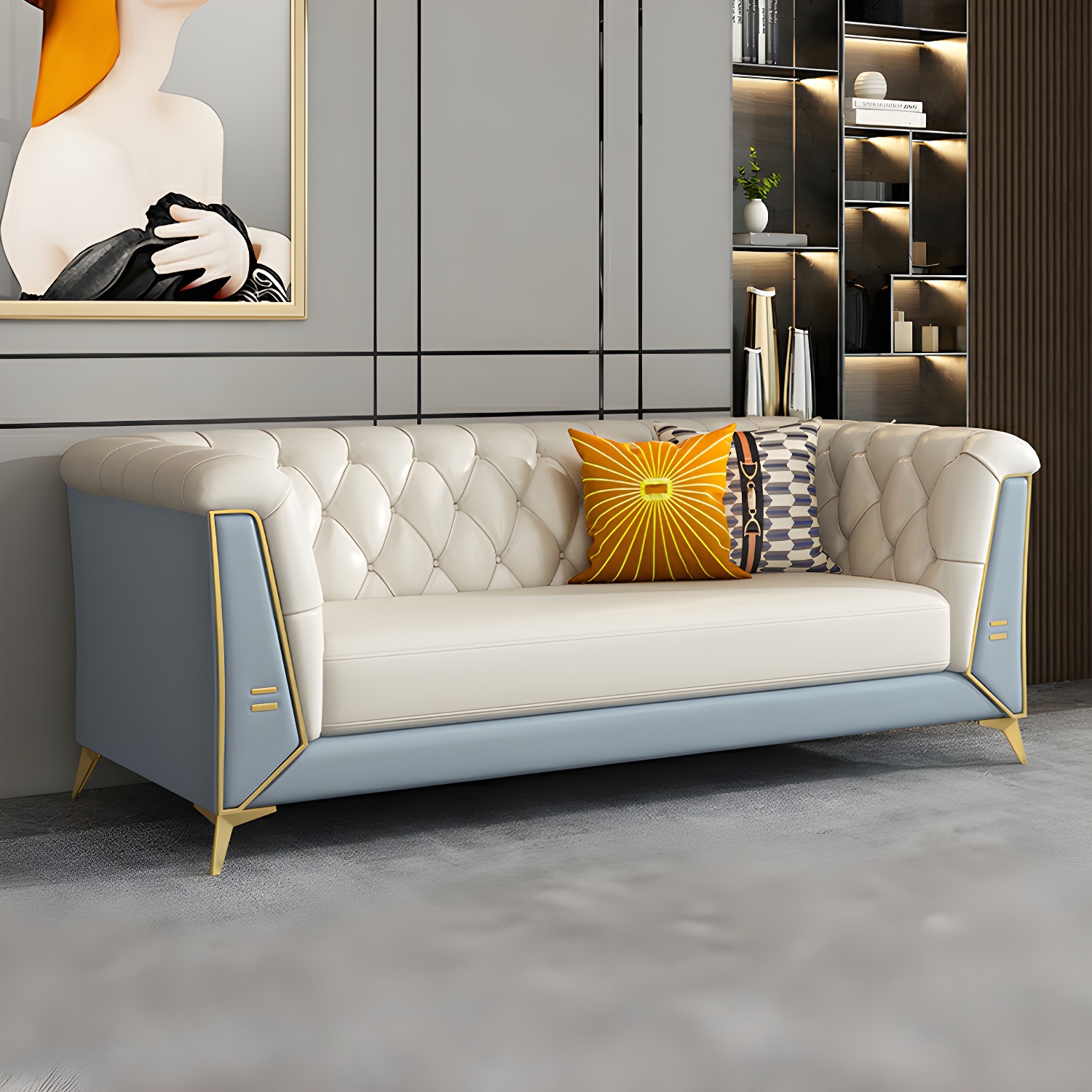 Glam Wood Frame Sofa | Ormau - image 2