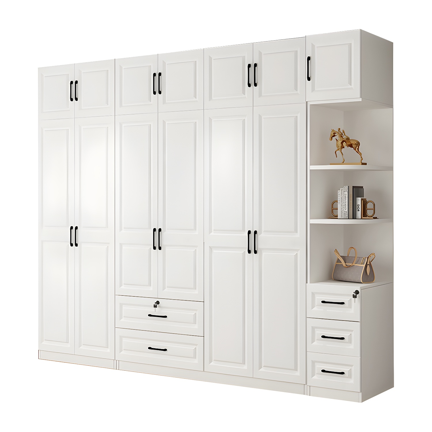 White Wood Wardrobe Armoire | Ormau - image 52