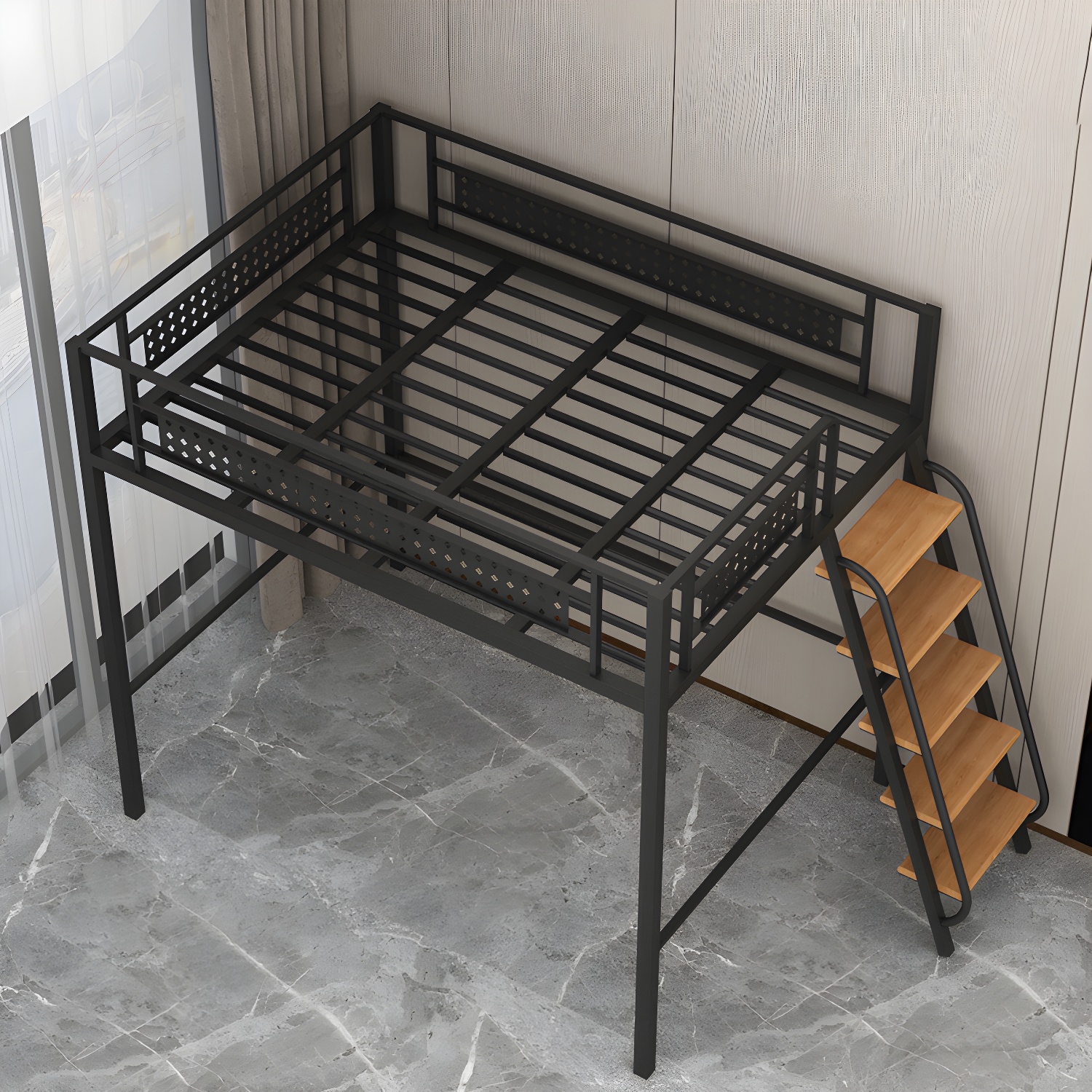 Chic Metal Frame Bed with Headboard | Ormau - image 6