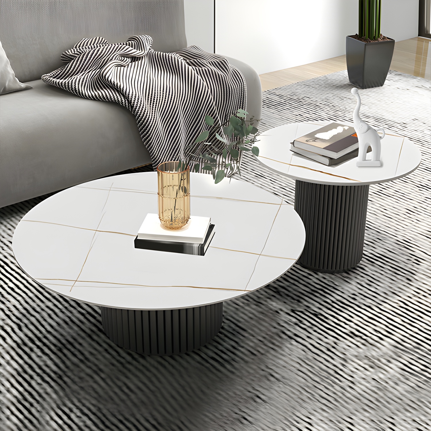 Modern Stone Coffee Table Set | Ormau - image 2