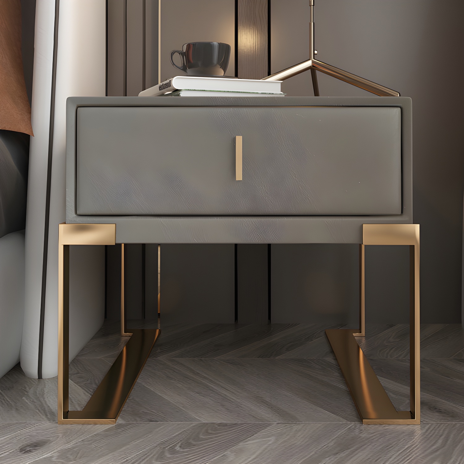 Faux Leather Nightstand | Ormau - image 23