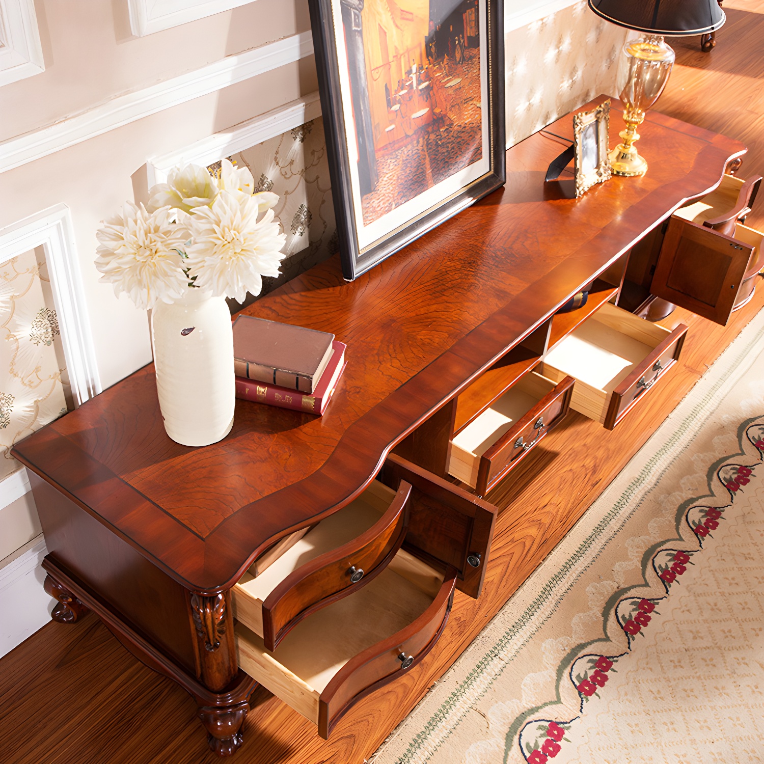 Traditional Brown Wood TV Stand | Ormau - image 12