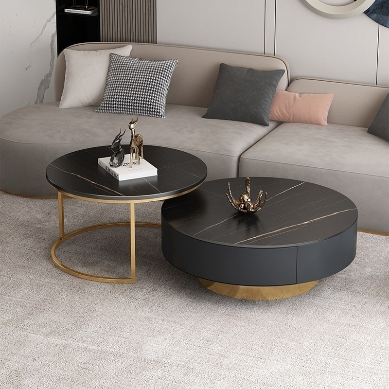 Elegant Stone & Gold Coffee Table | Ormau - image 1