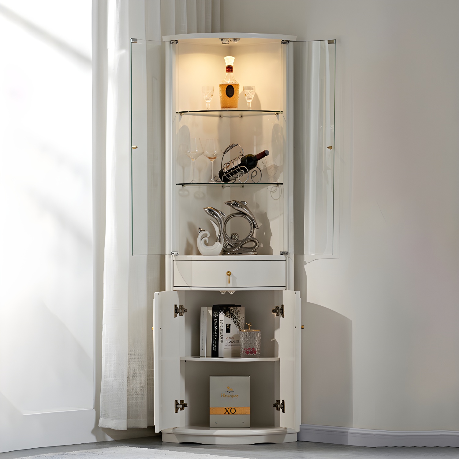 Mid-Century Modern Corner Accent Cabinet | Ormau - image 4