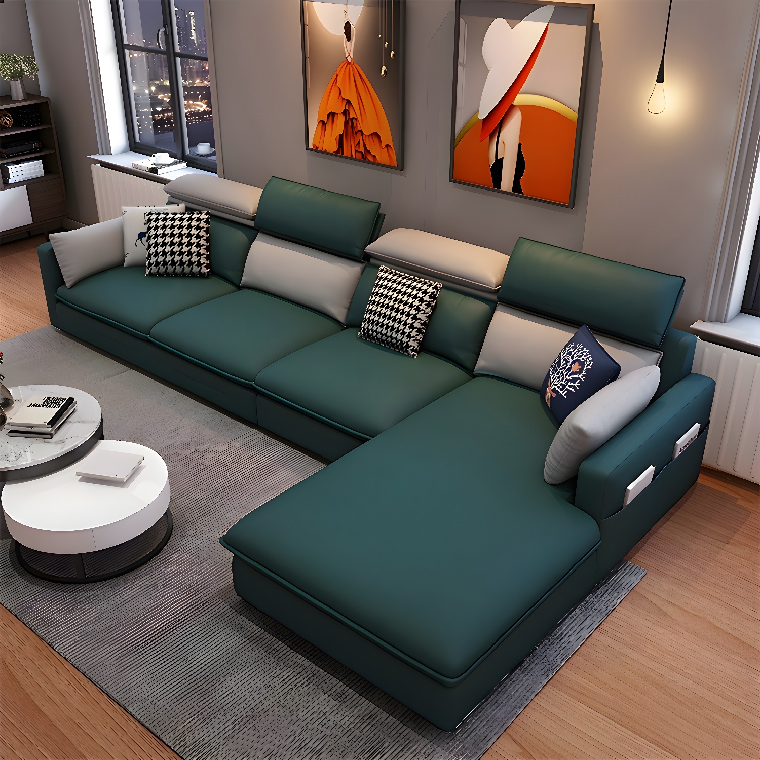 Modern L-Shape Sectional Sofa | Ormau - image 35