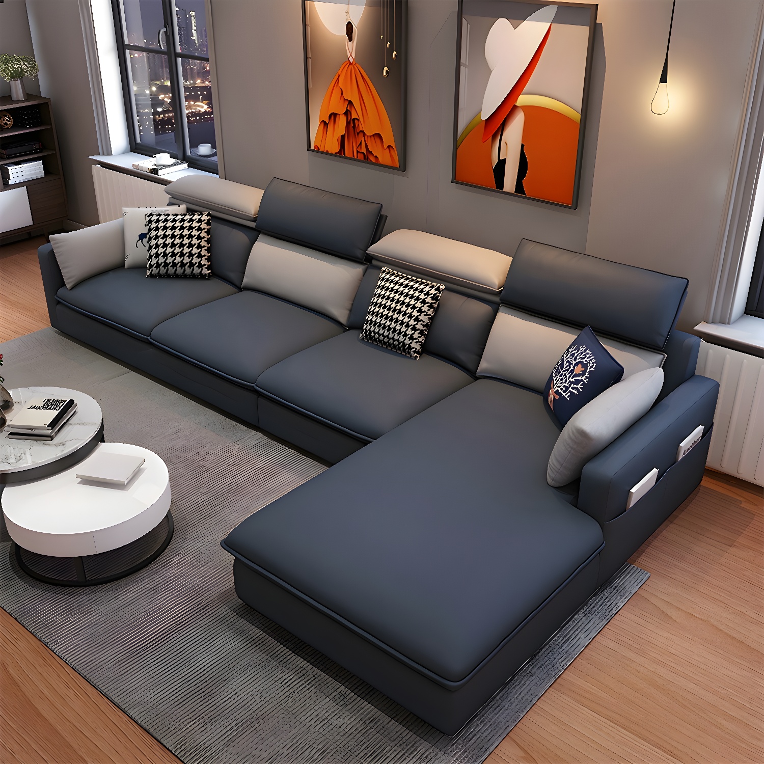 Modern L-Shape Sectional Sofa | Ormau - image 34