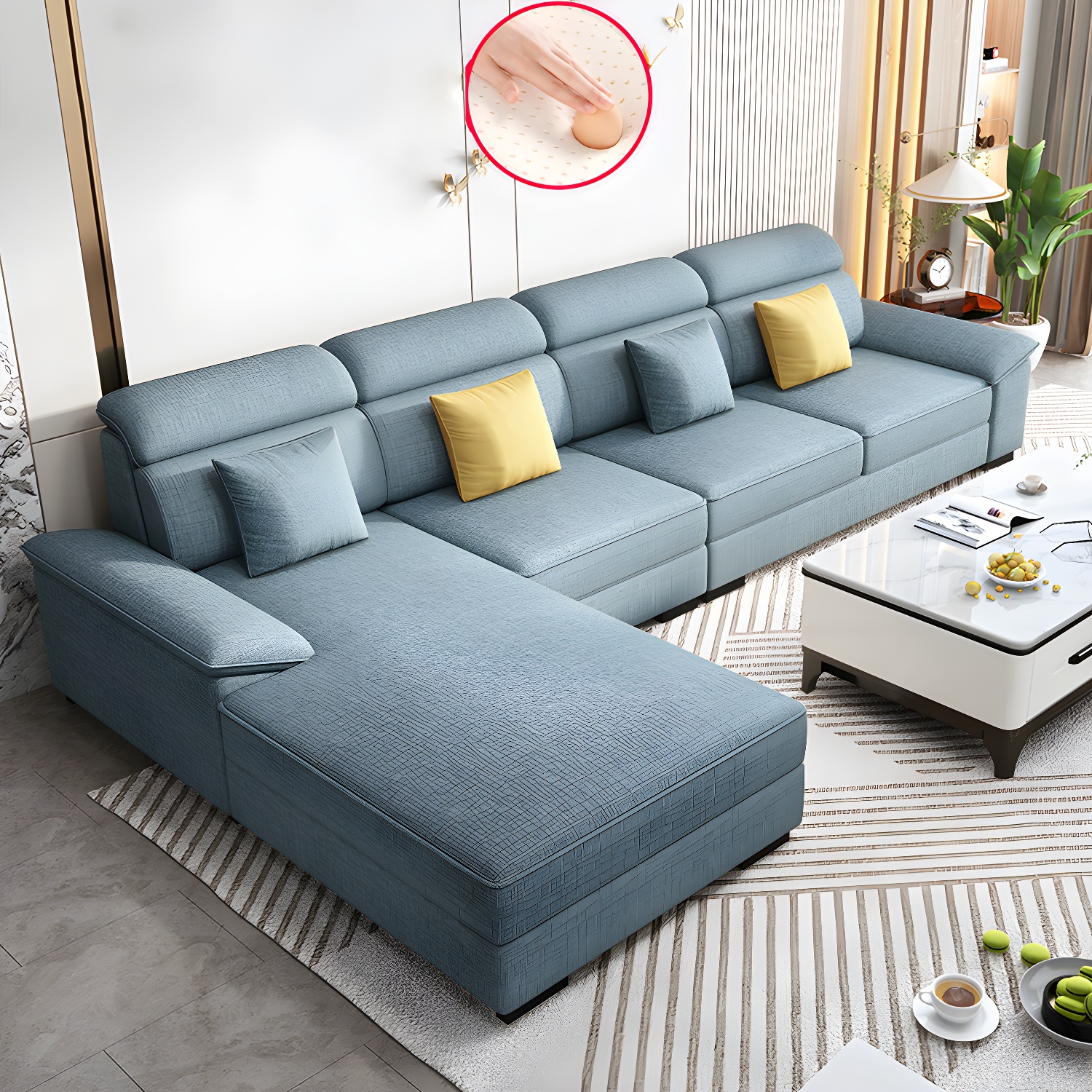 Modern L-Shape Sectional Sofa | Ormau - image 27