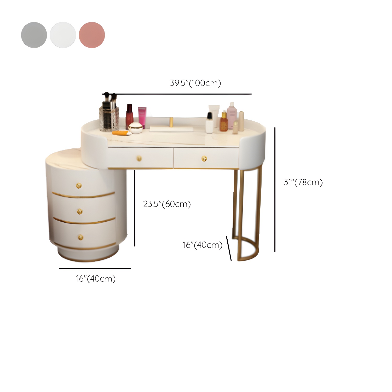 Metallic Lighted Vanity | Ormau - image 19