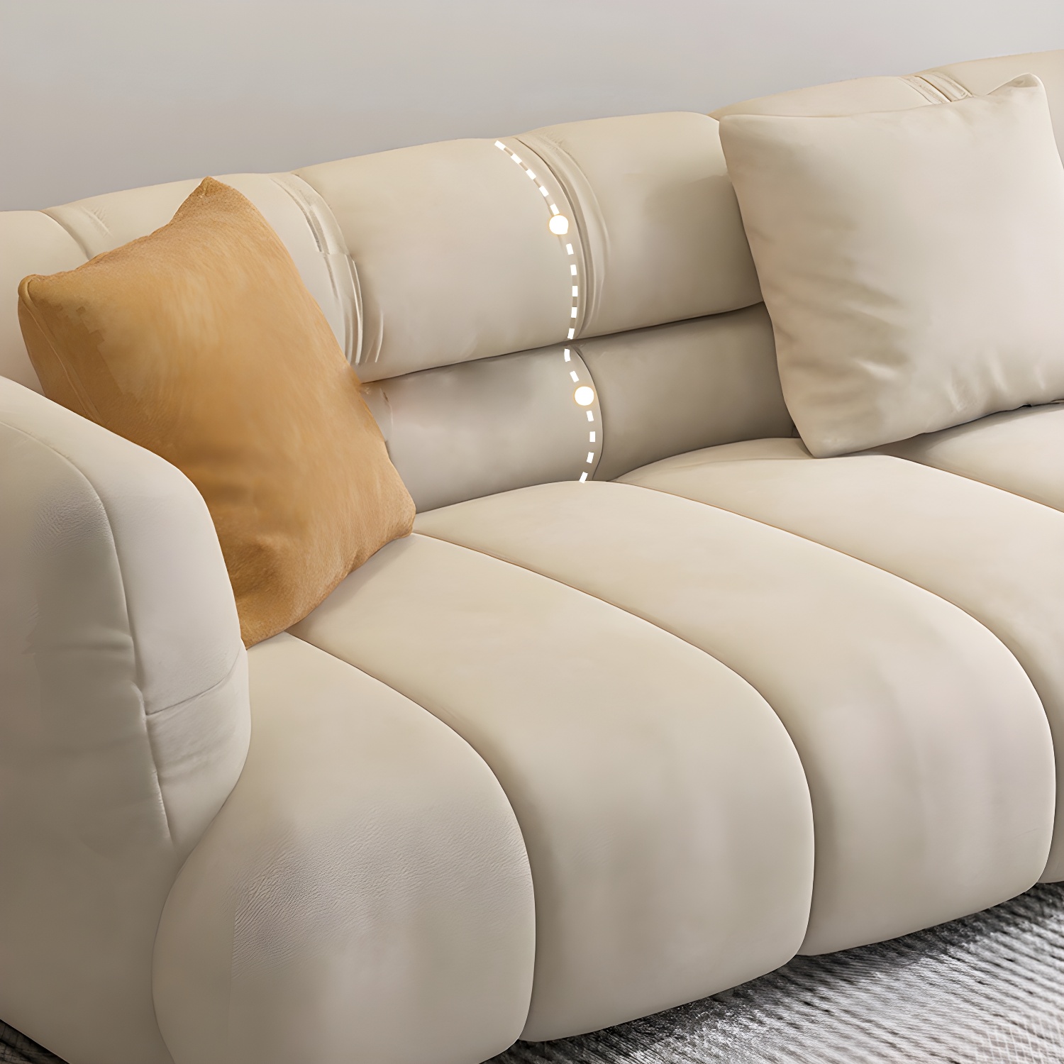 Beige L-Shape Sectional Sofa with Storage | Ormau - image 7