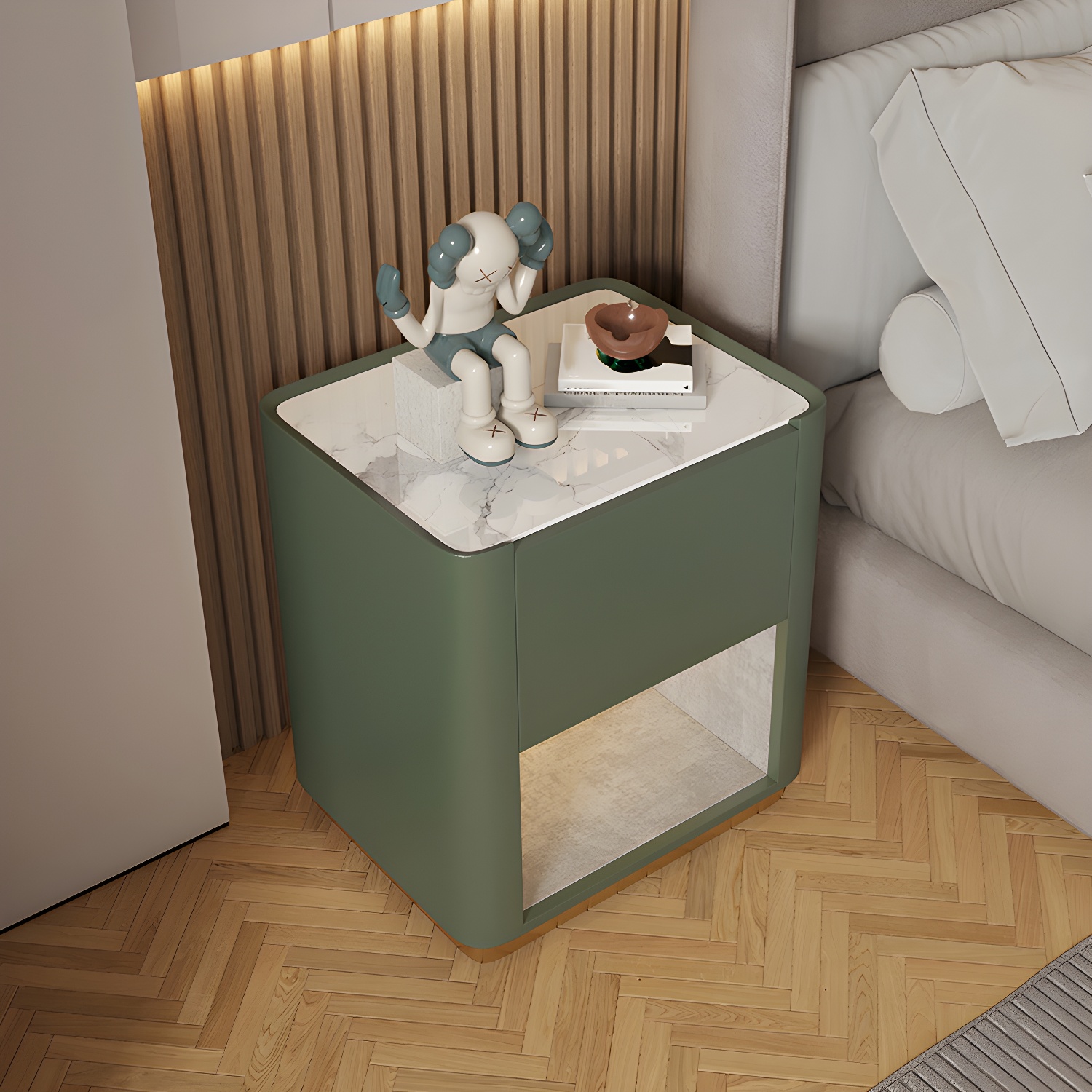 Modern Stone & Wood Nightstand | Ormau - image 7