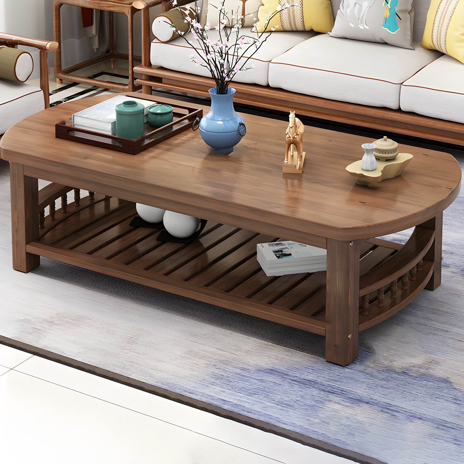 Solid Wood Coffee Table with Storage | Ormau - image 4