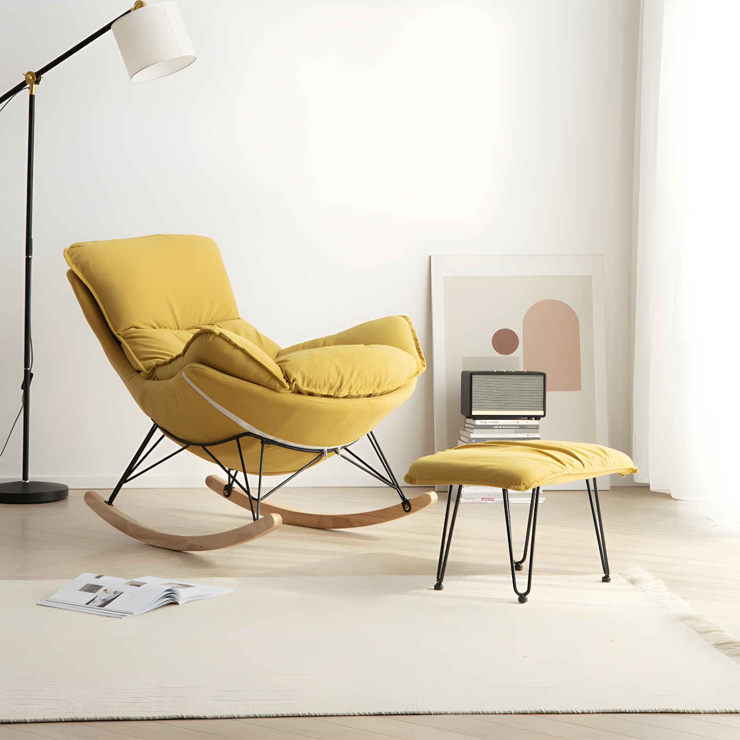 Modern Rocking Chair & Ottoman Set | Ormau - image 8