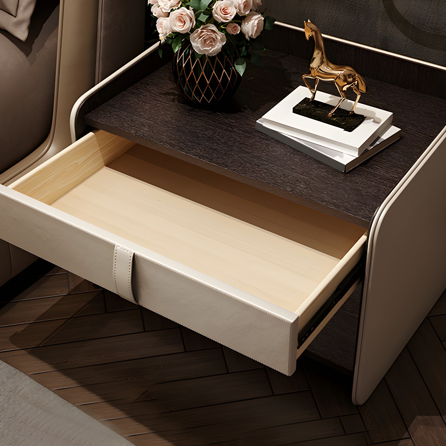Faux Leather Nightstand | Ormau - image 9