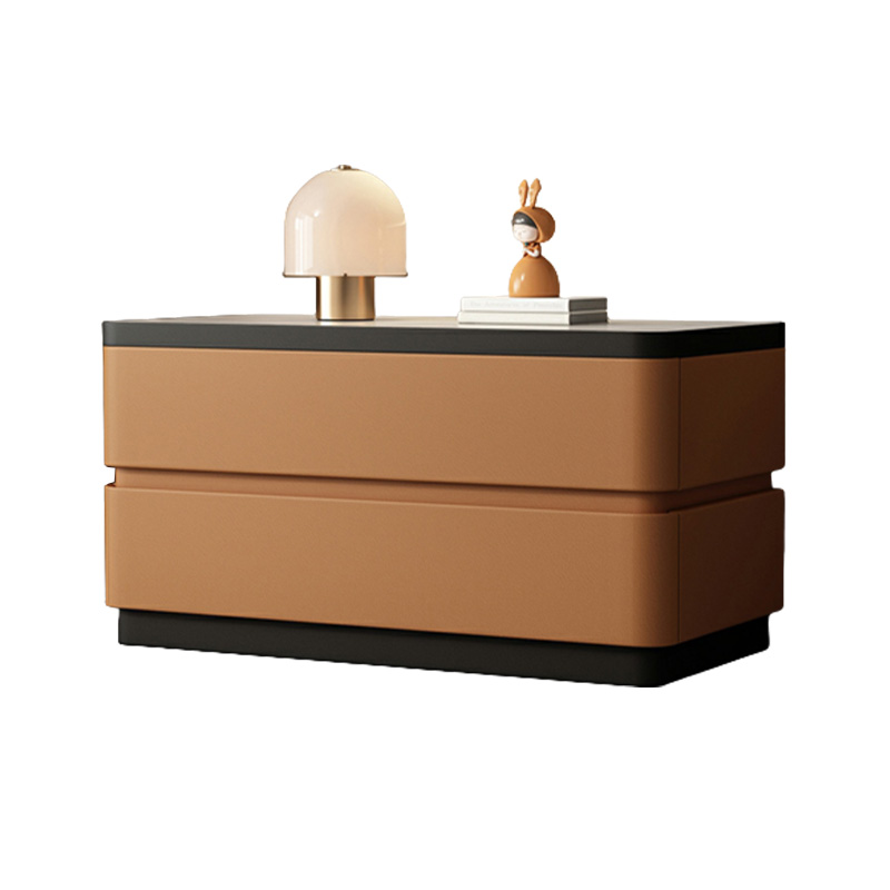 Modern Stone & Leather Nightstand | Ormau - image 14