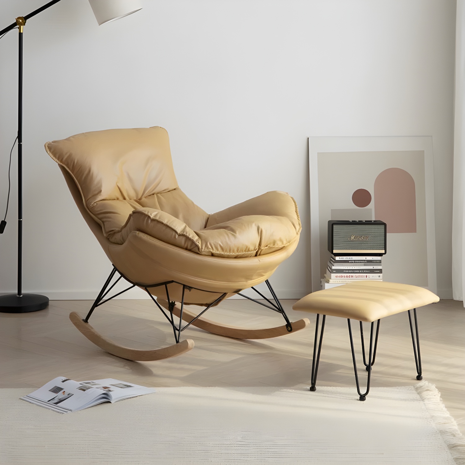 Modern Rocking Chair & Ottoman Set | Ormau - image 13