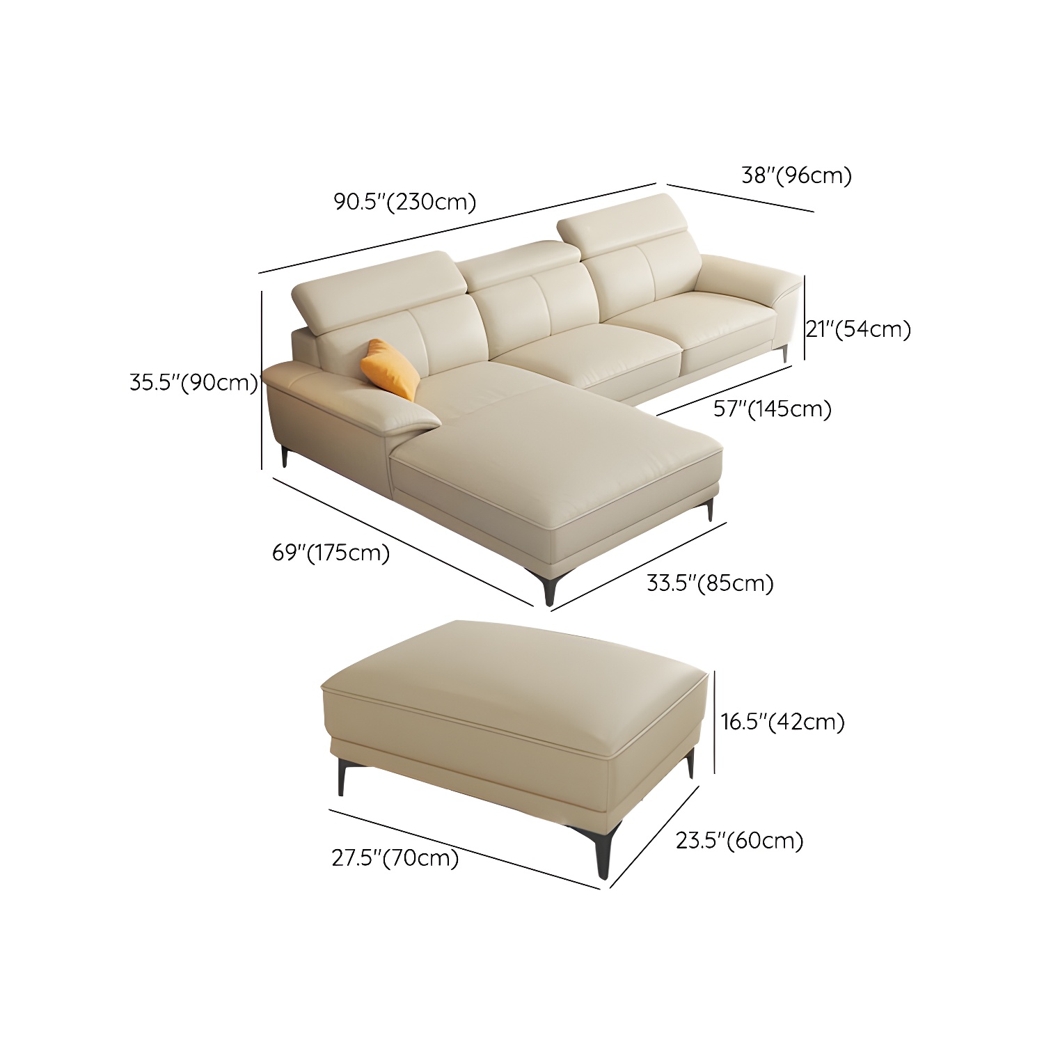 Leather Sectional Sofa | Ormau - image 10