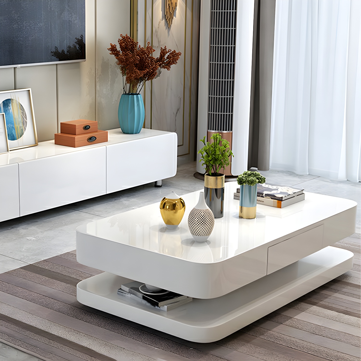 Modern White Coffee Table | Ormau - image 4