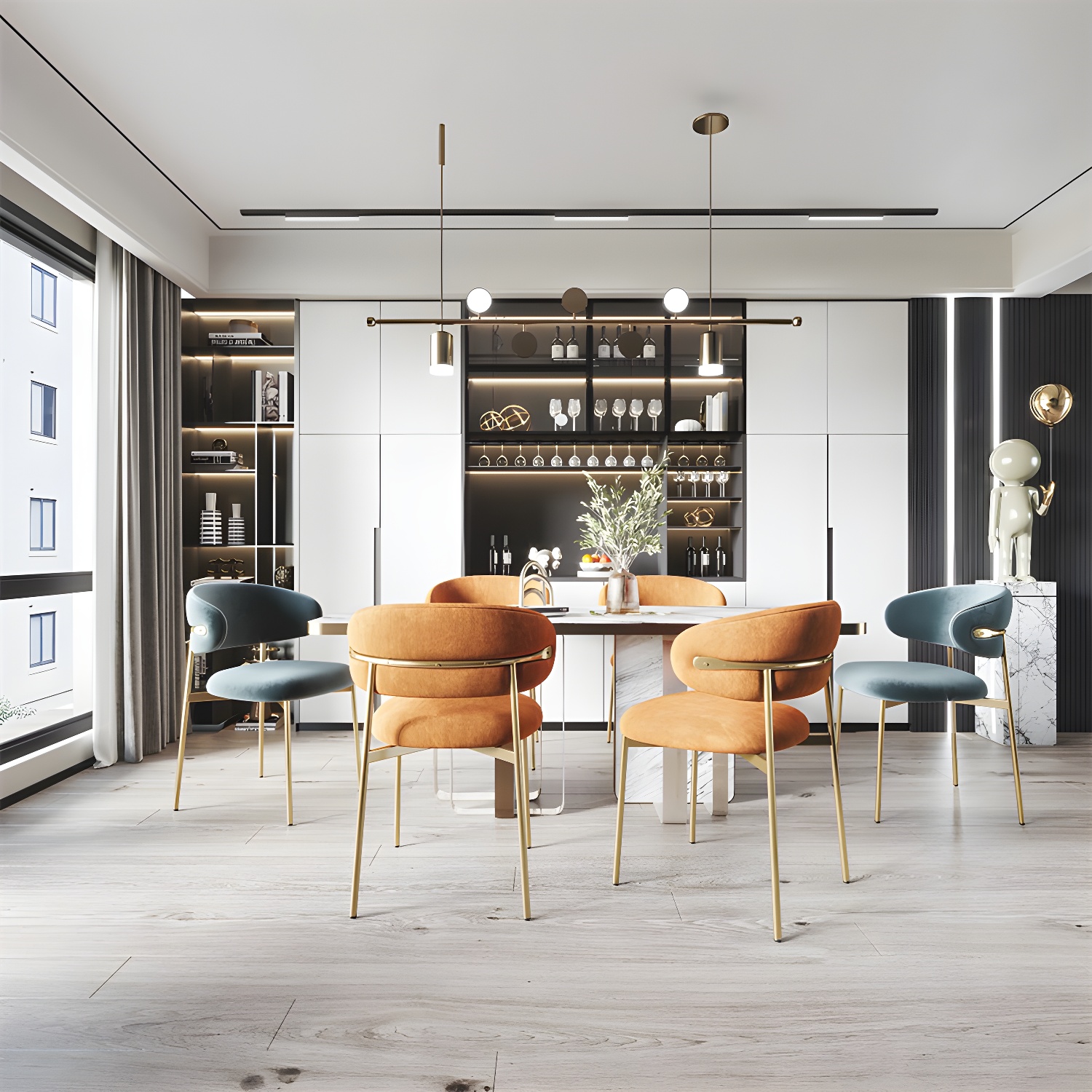 Upholstered Dining Chair Set | Ormau - image 12