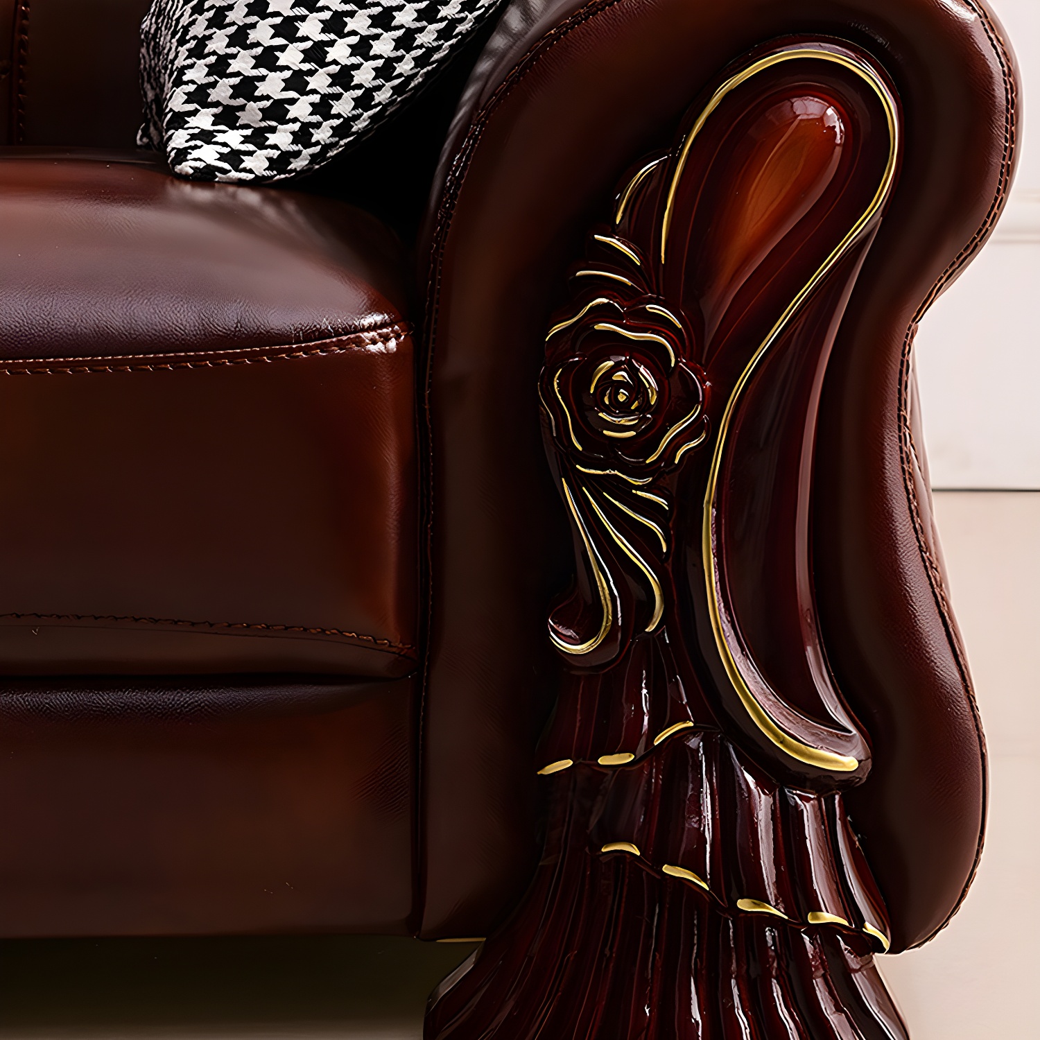Rolled Arm Leather Sectional | Ormau - image 11