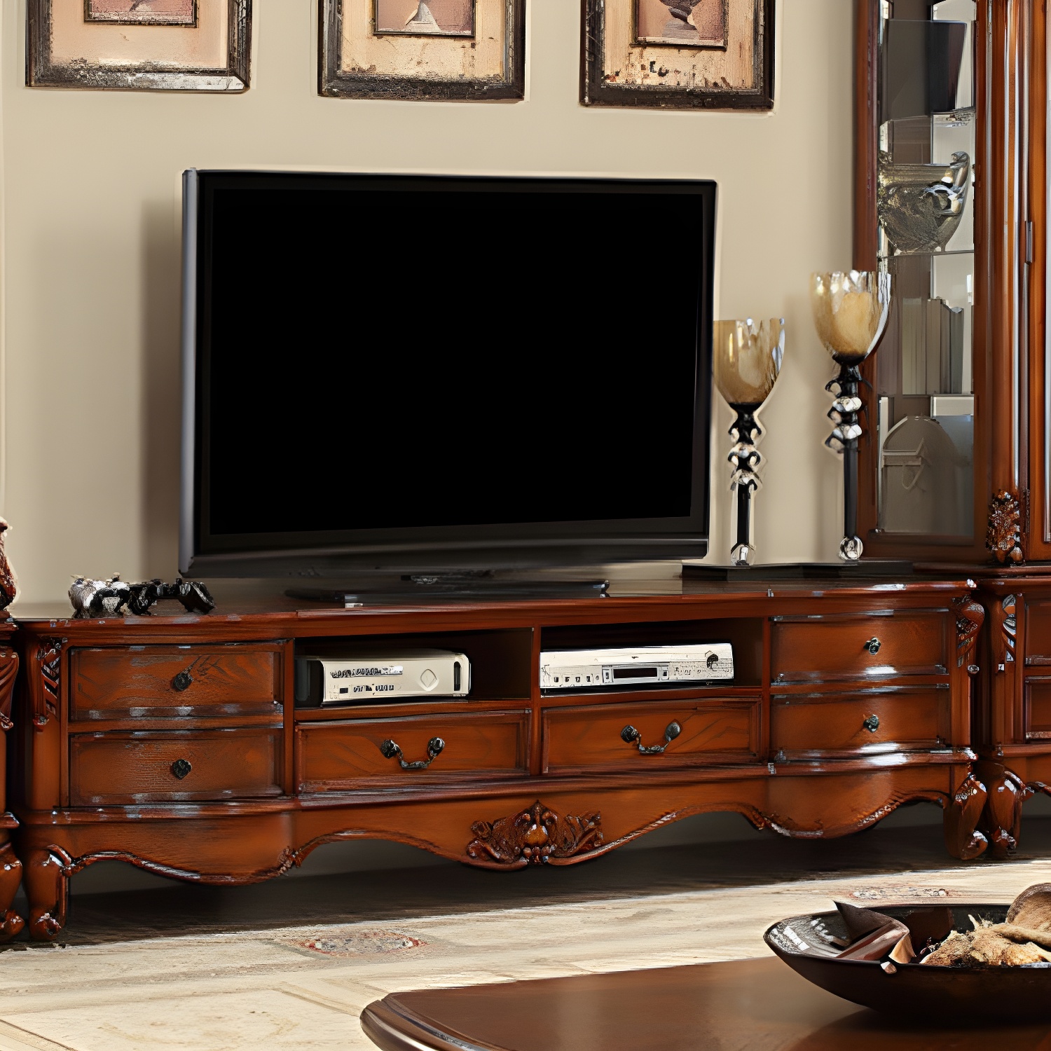 Traditional Brown Wood TV Stand | Ormau - image 10