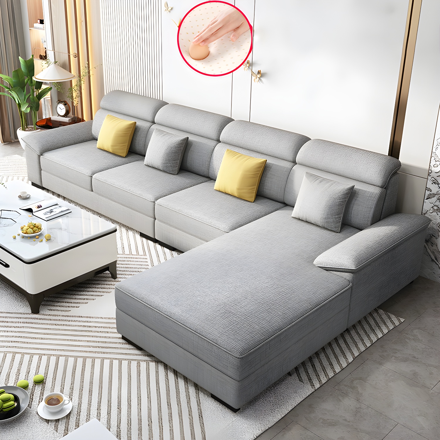 Modern L-Shape Sectional Sofa | Ormau - image 23