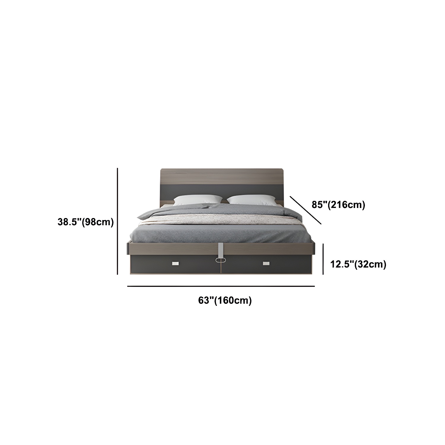Modern Wood Panel Bed with Headboard | Ormau - image 18