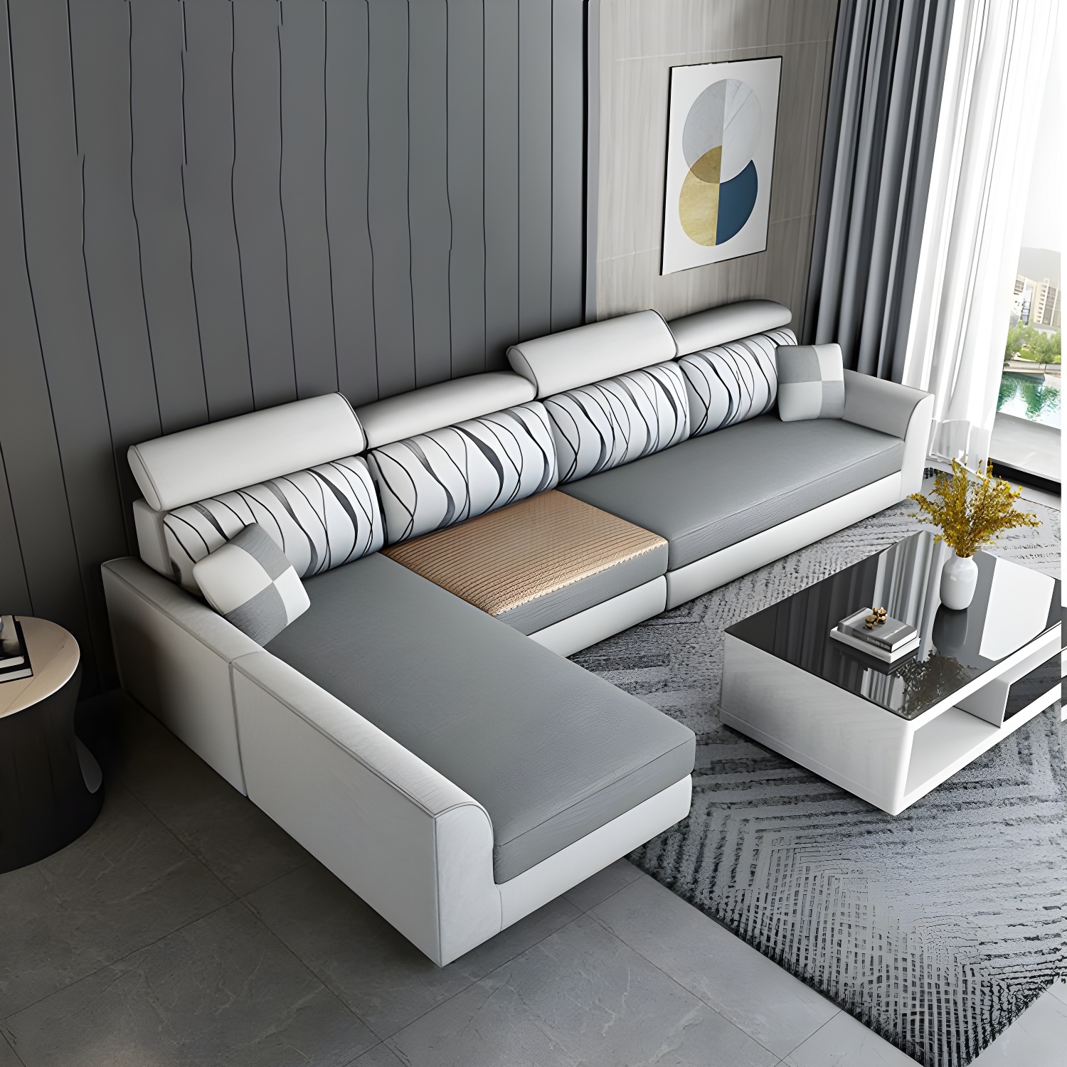 Modern L-Shape Sectional Sofa | Ormau - image 16