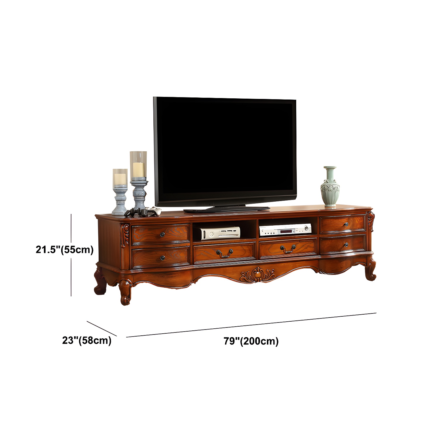 Traditional Brown Wood TV Stand | Ormau - image 15
