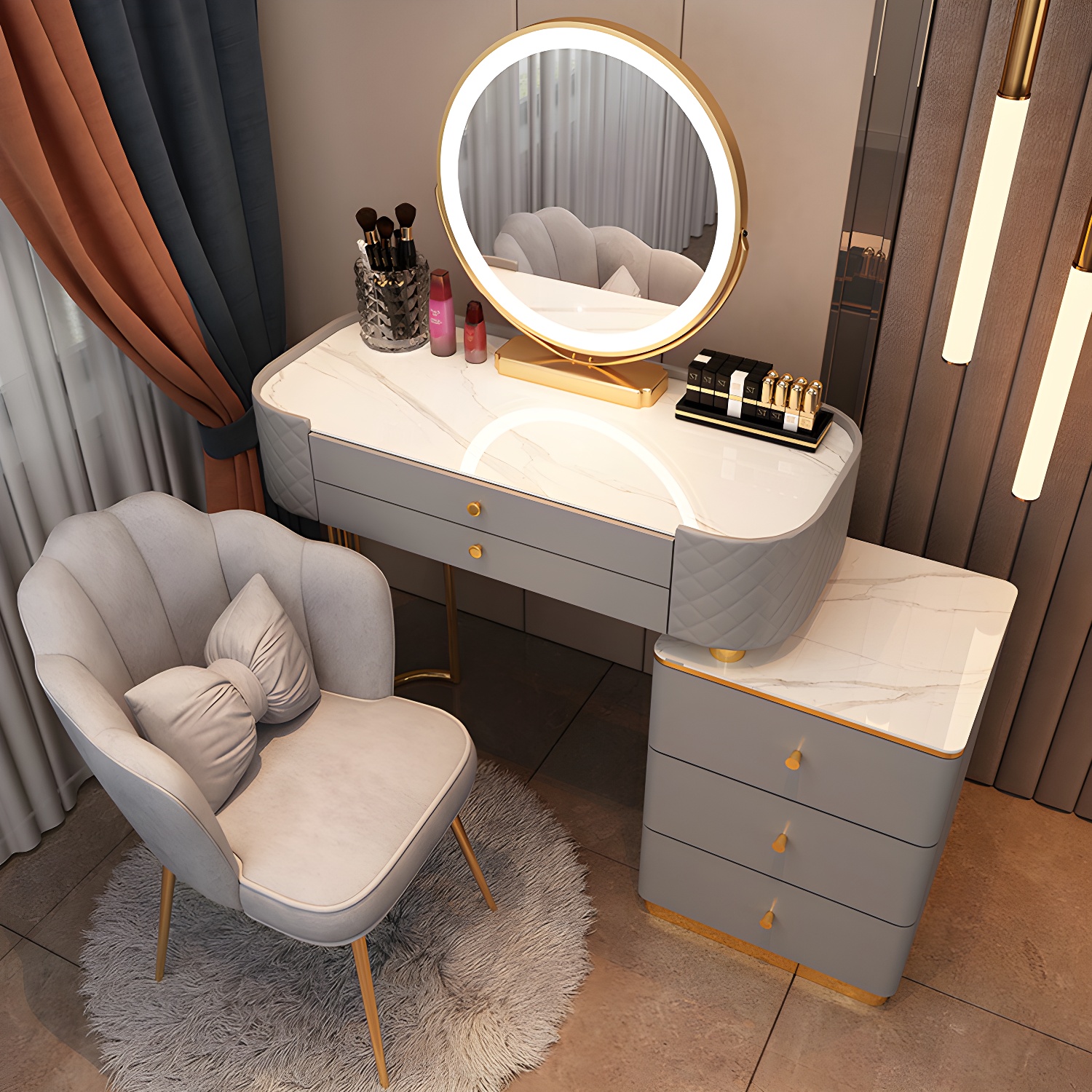 Lighted Vanity Table Set | Ormau - image 34