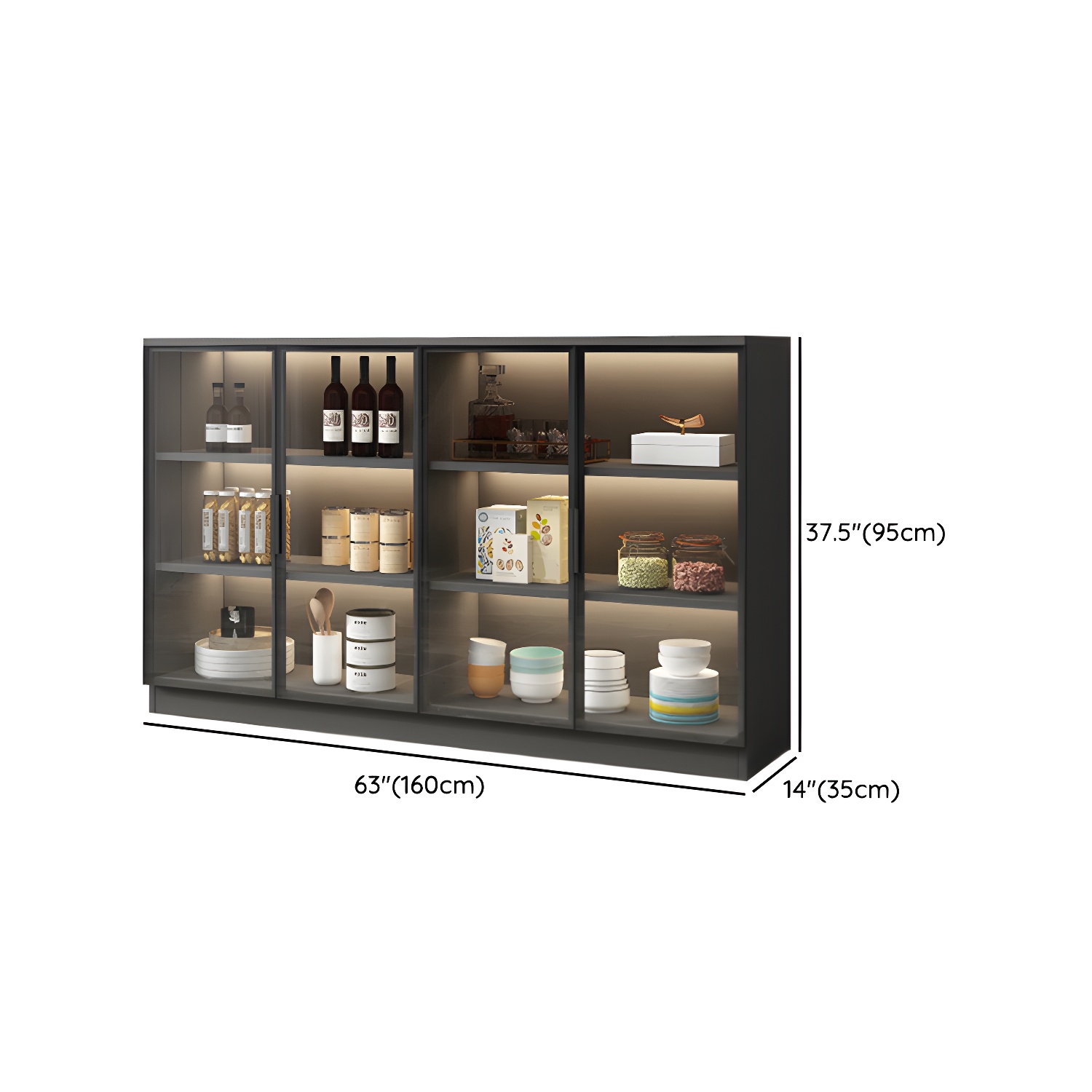 Modern Glass Door Sideboard | Ormau - image 12