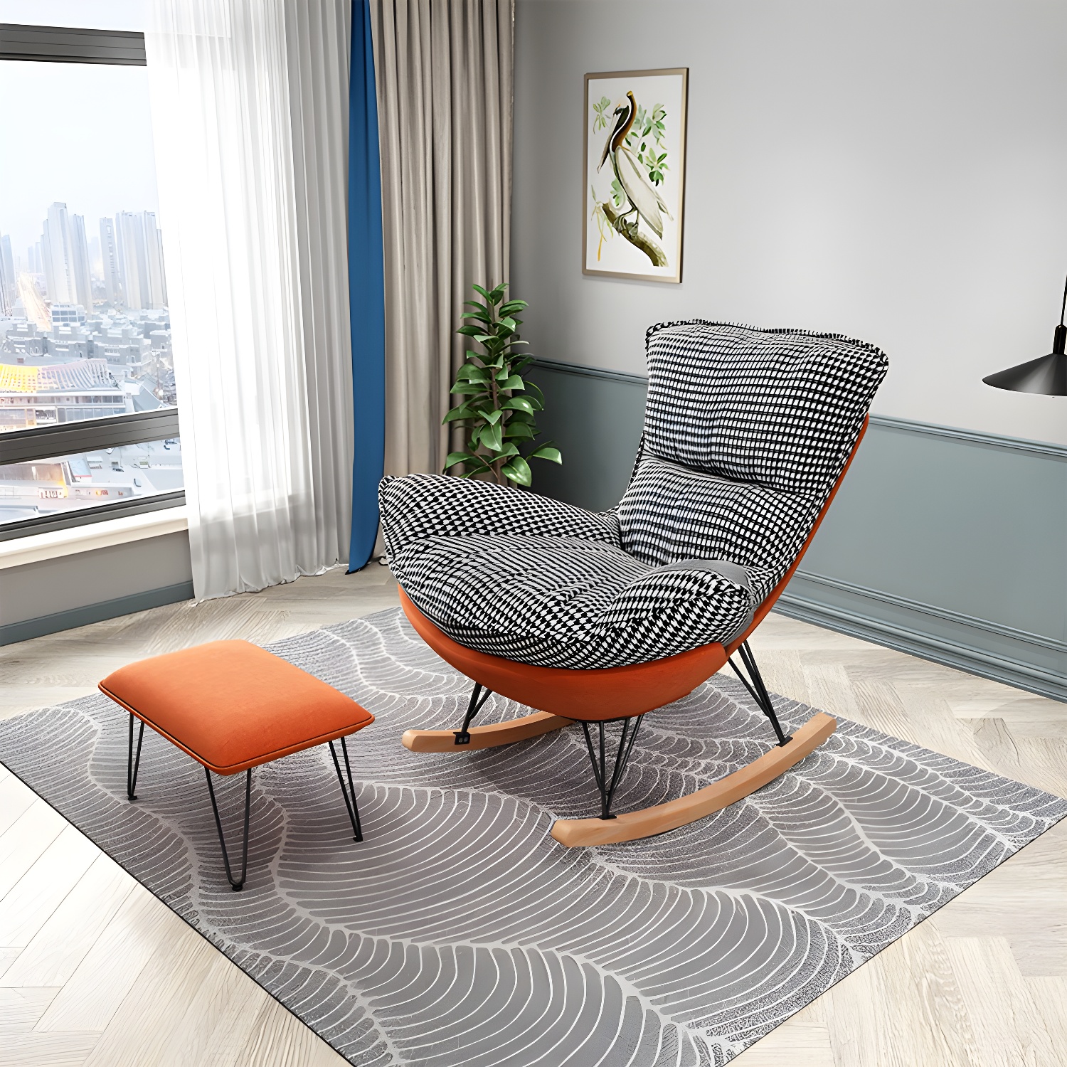 Glider Rocking Chair & Ottoman Set | Ormau - image 7