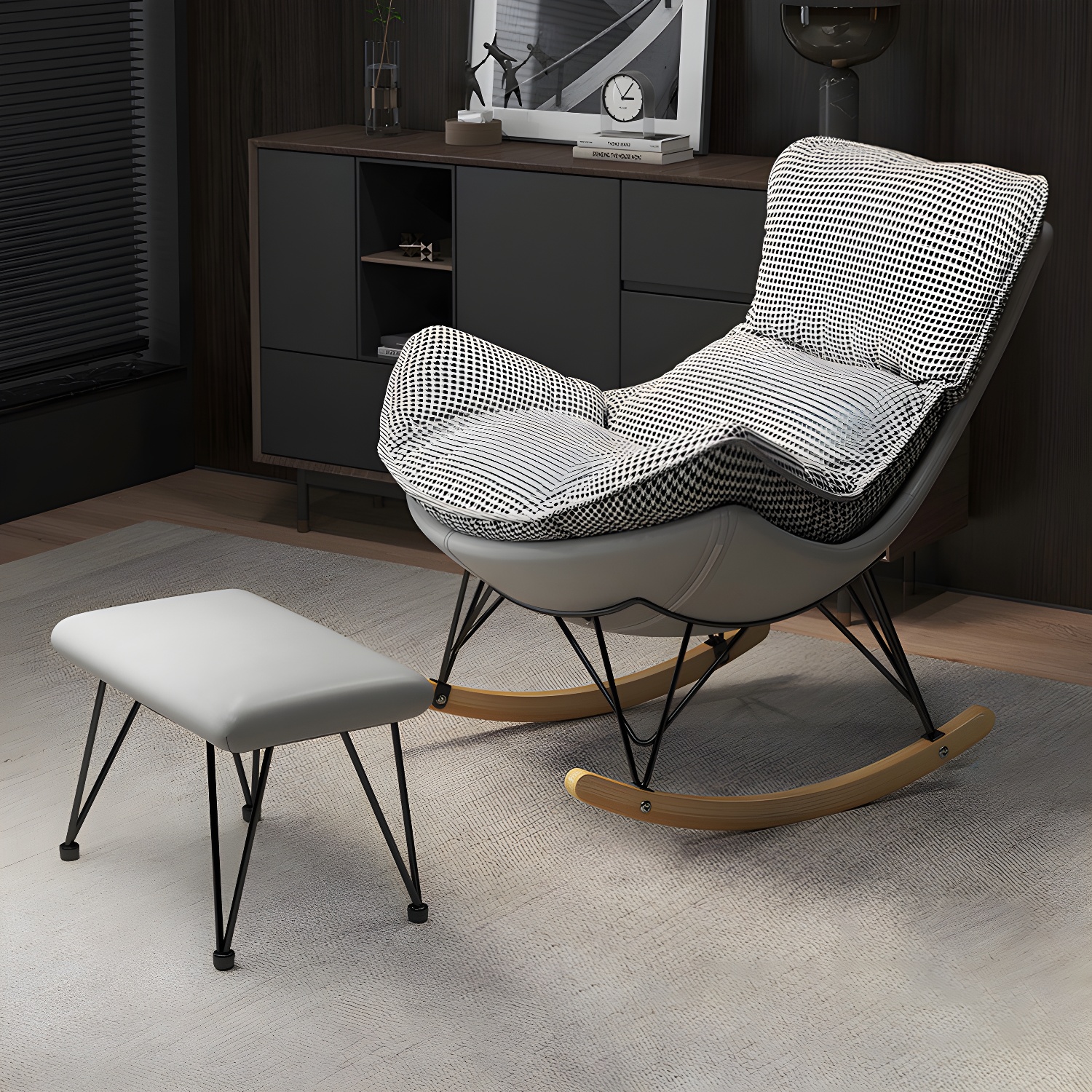 Wingback Rocker & Ottoman Set | Ormau - image 2