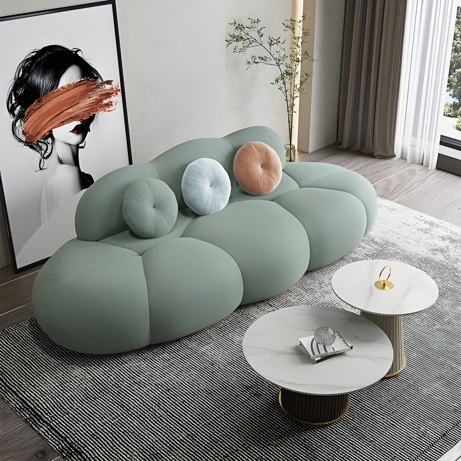 Wool Sofa with Pillows | Ormau - image 7