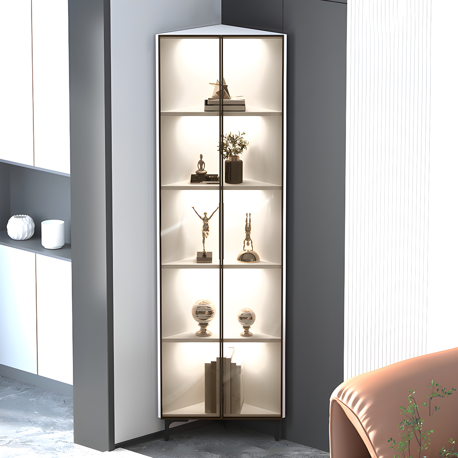 Scandinavian Corner Cabinet with Glass Doors | Ormau - image 27