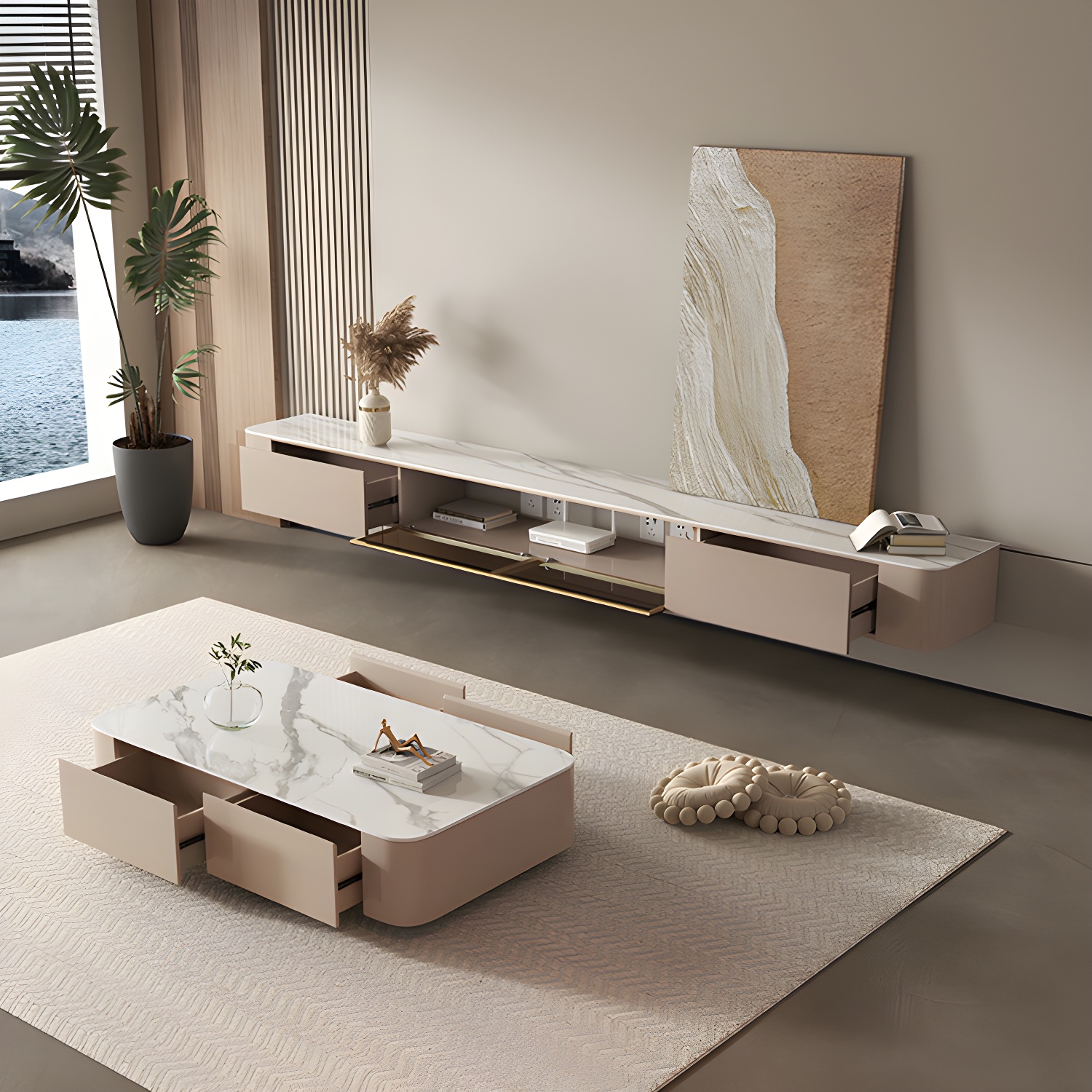 Floating Brown TV Stand | Ormau - image 2